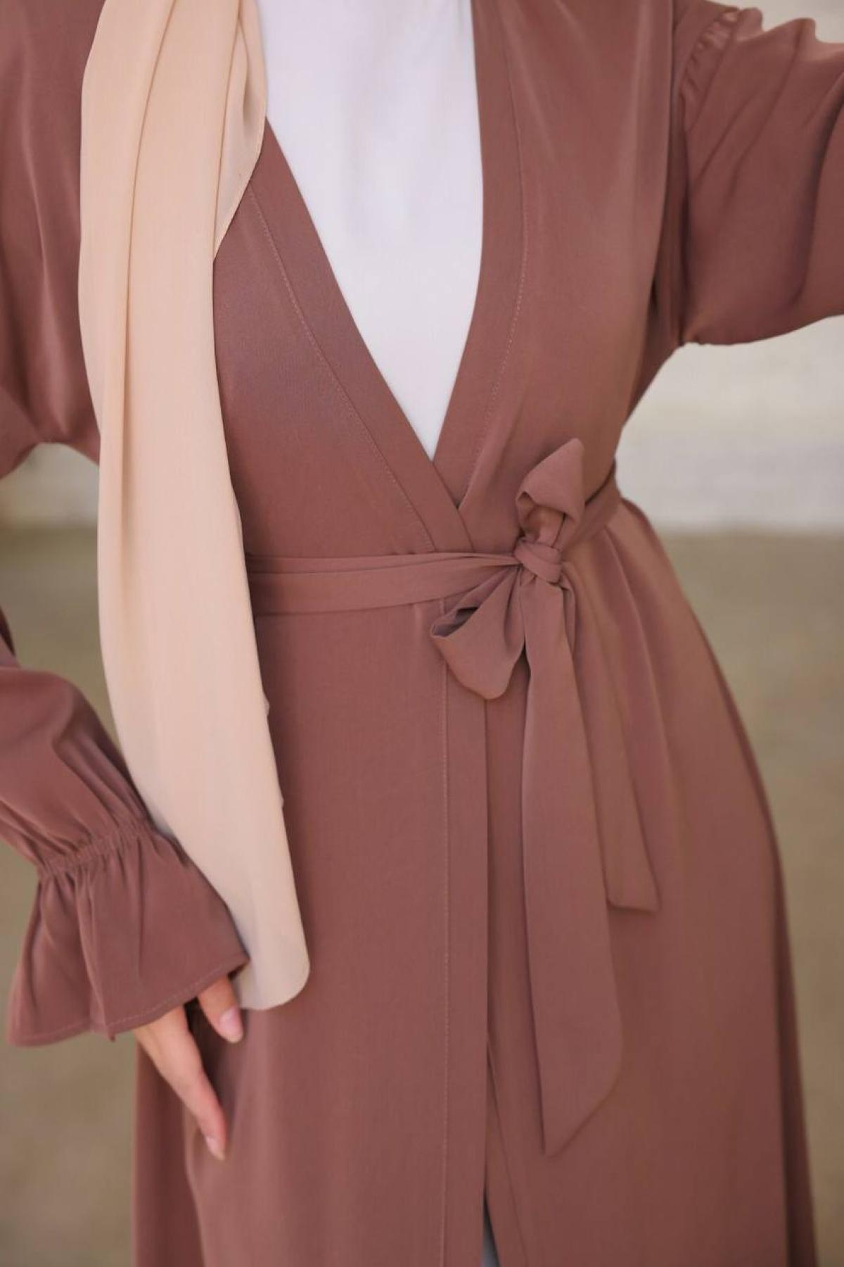 Women abaya set wholesale Chestnut color 693182
