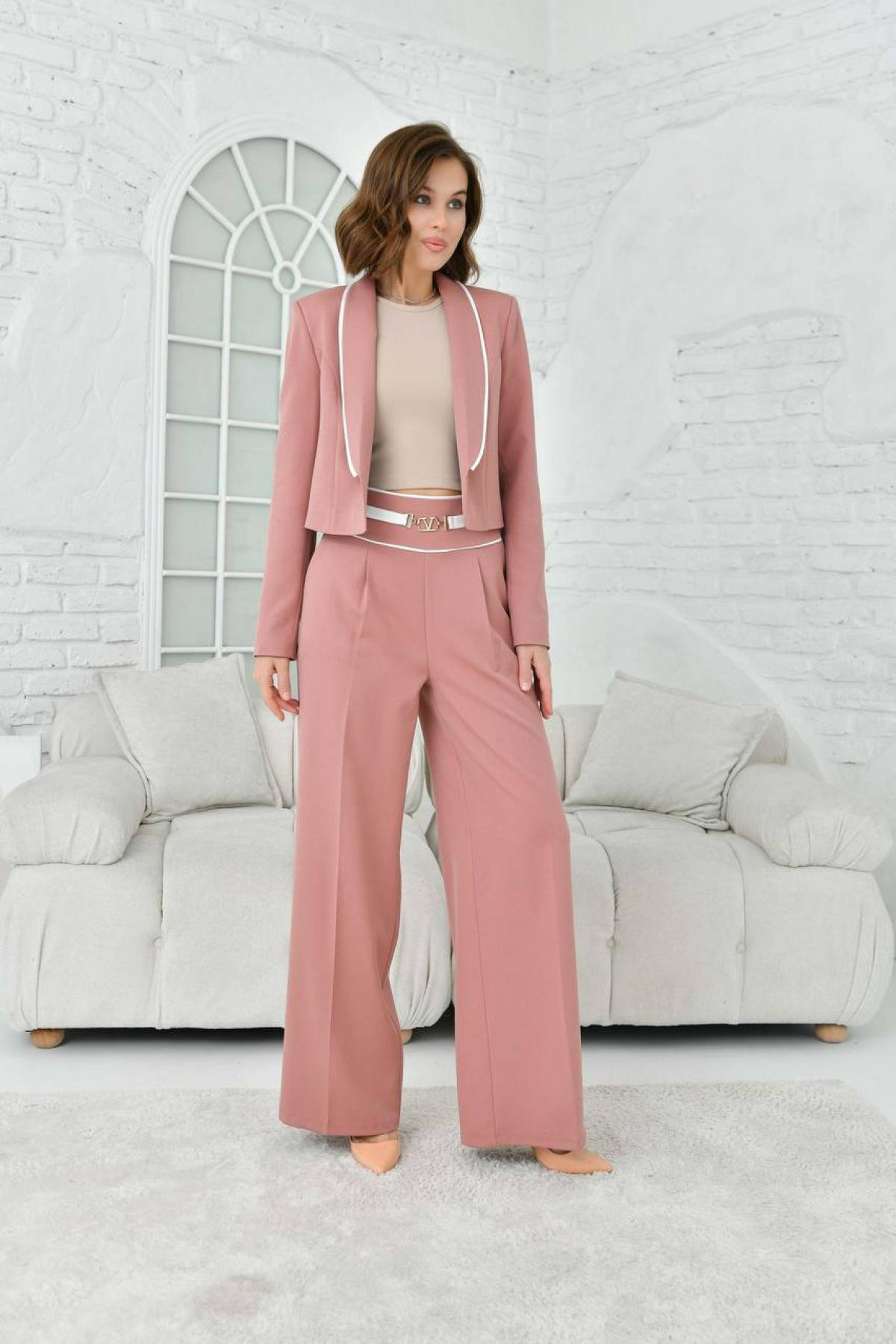Women blazer jacket and pants suit wholesale Blush color 696957