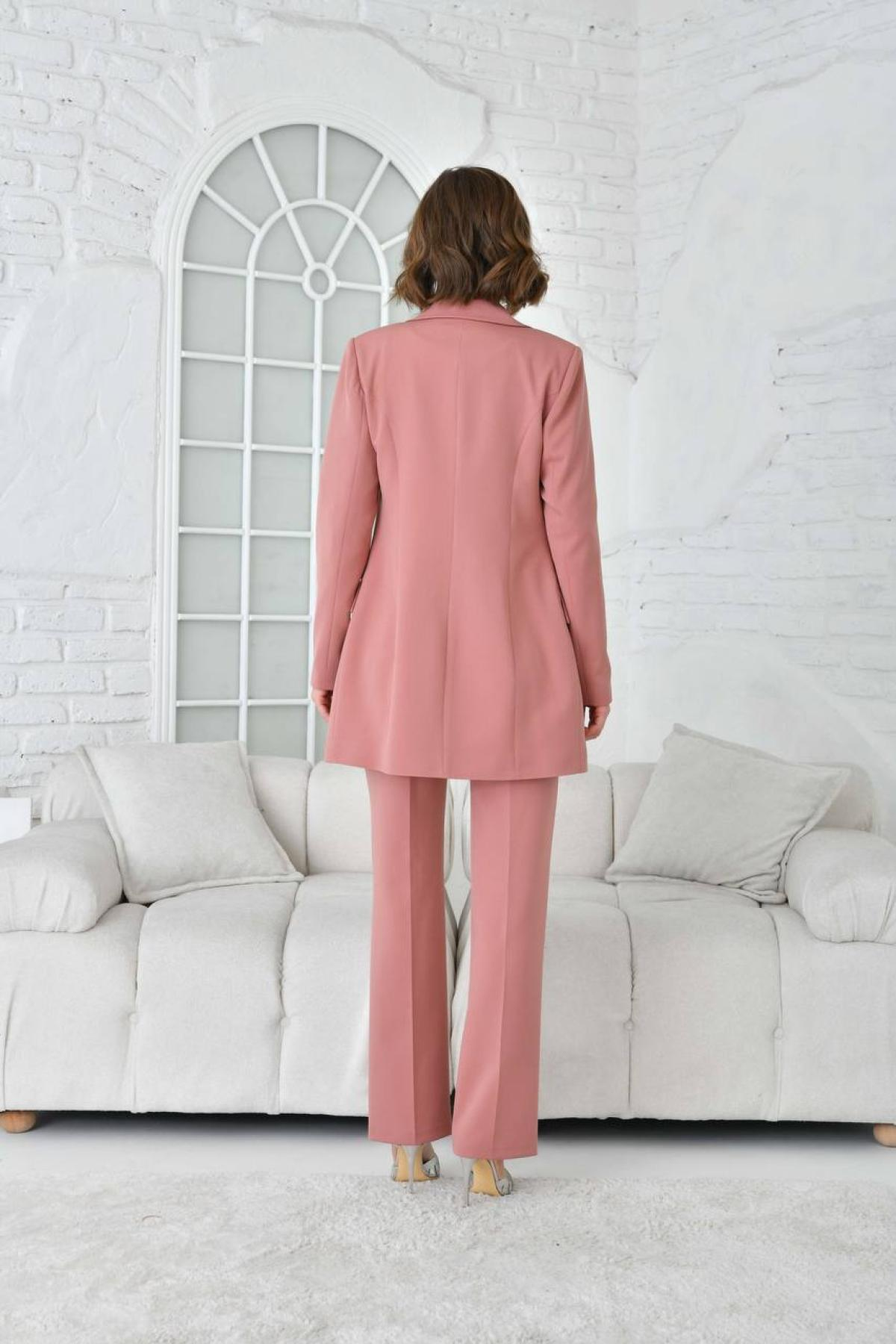 Women blazer jacket and pants suit wholesale Blush color 696911