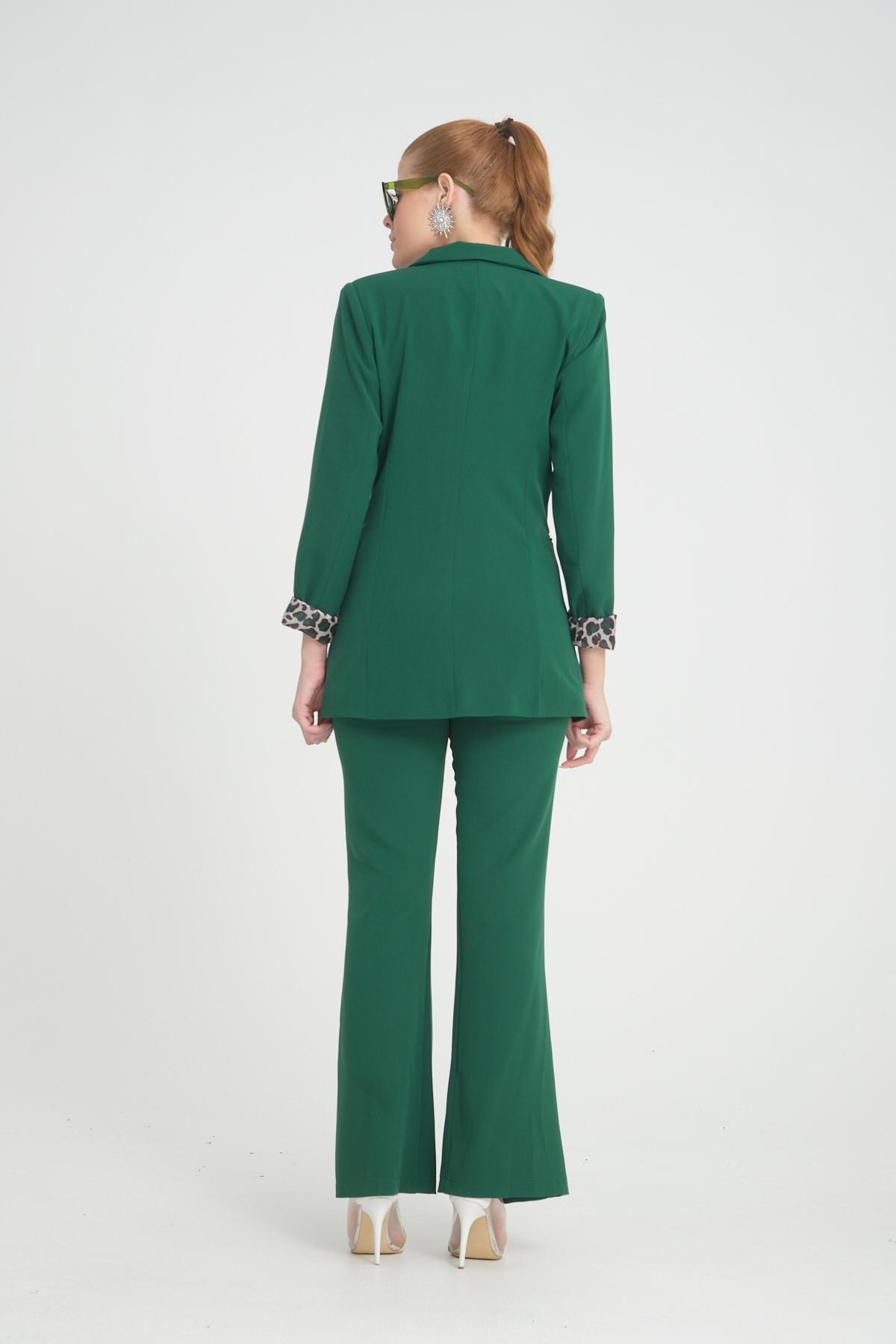 Women blazer suit jacket lined wholesale Emerald Green color 698846