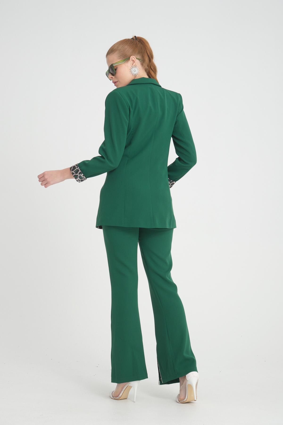 Women blazer suit jacket lined wholesale Emerald Green color 698846