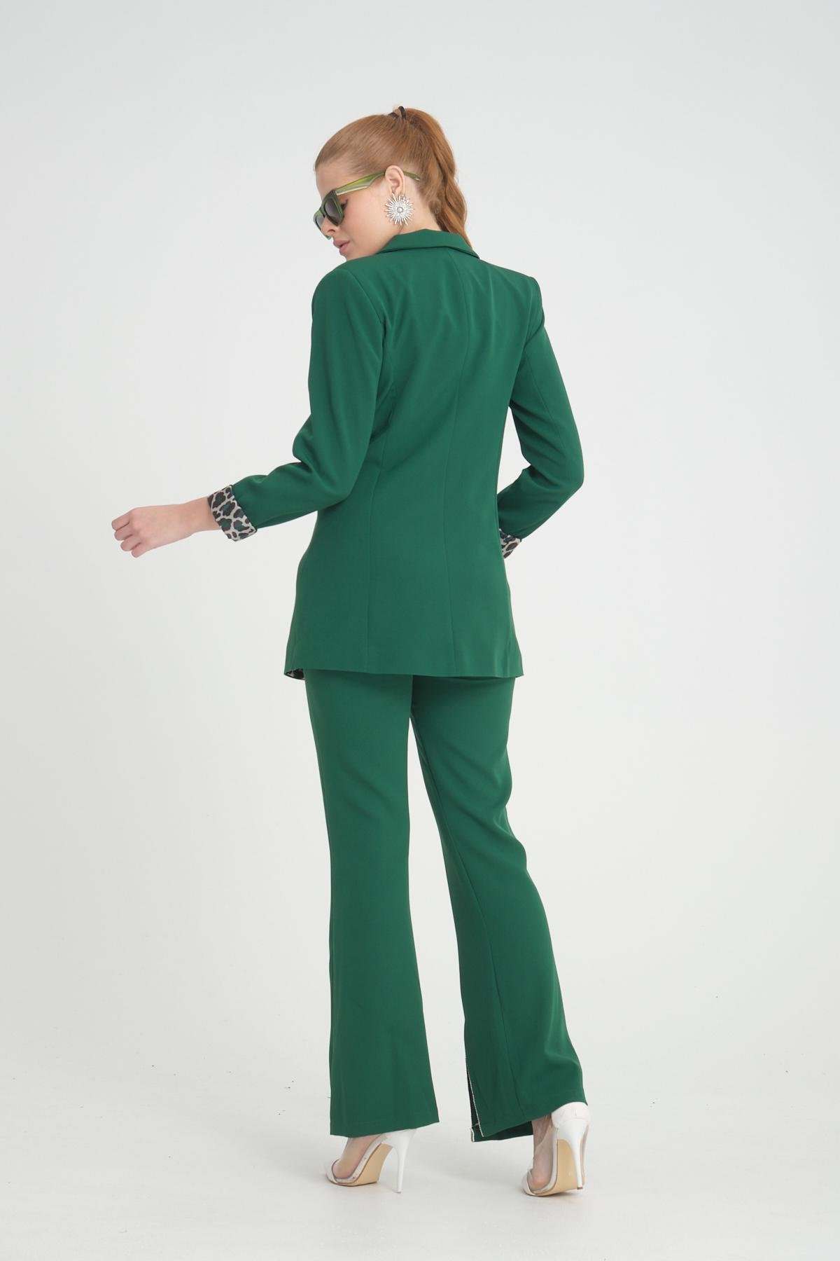 Women blazer suit jacket lined wholesale Emerald Green color 698846