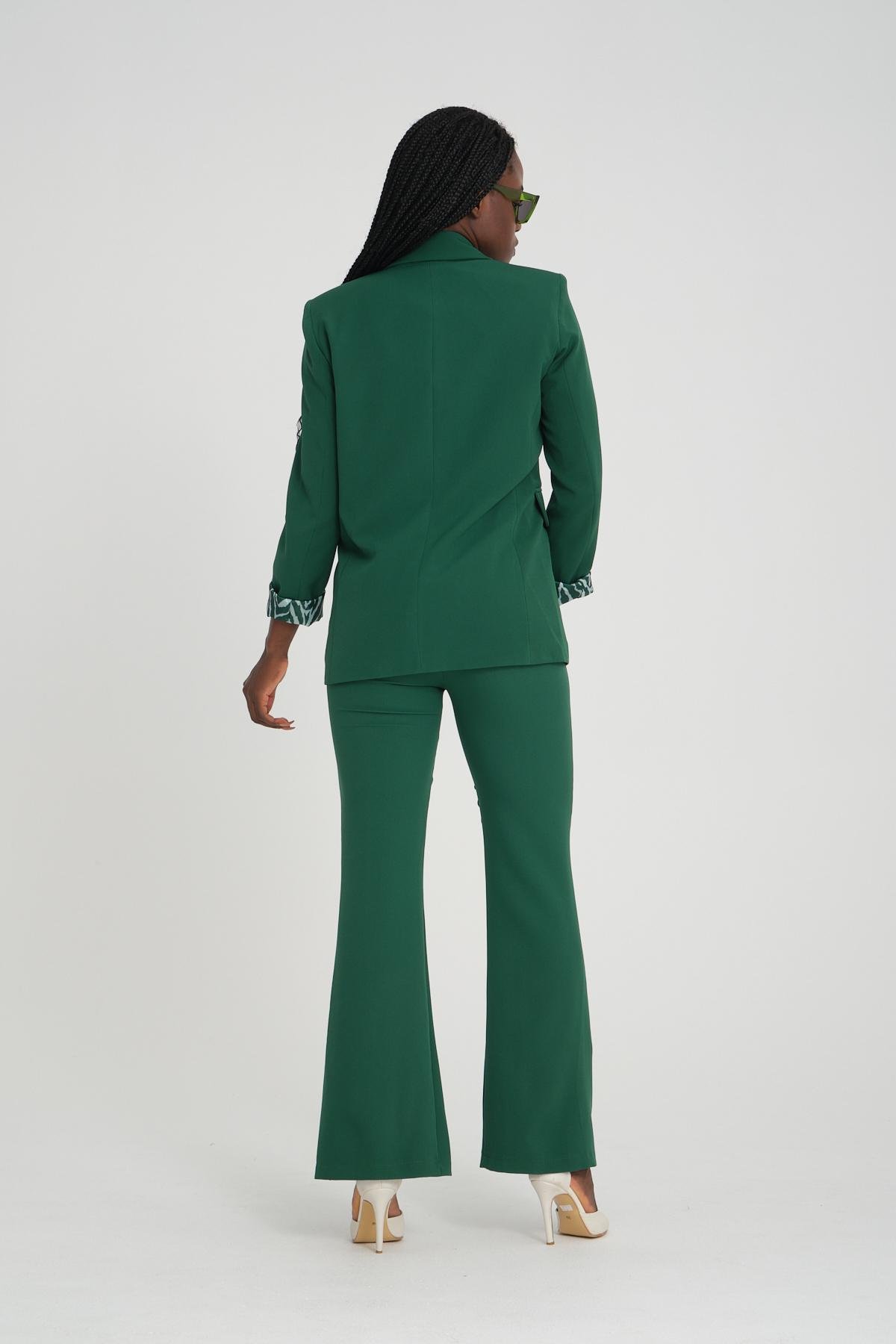 Women blazer suit jacket lined wholesale Emerald Green color 698859