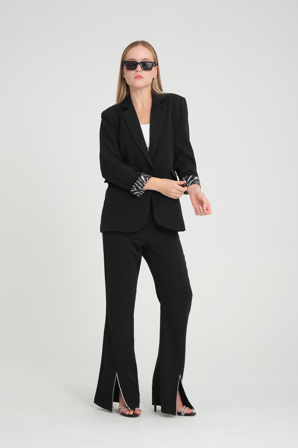 Women blazer suit jacket lined wholesale Black color 698857