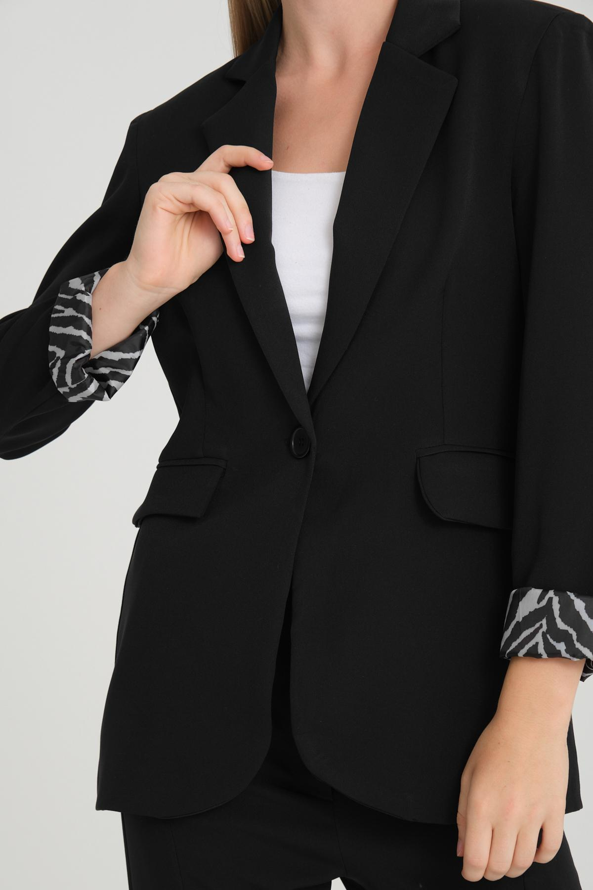 Women blazer suit jacket lined wholesale Black color 698857