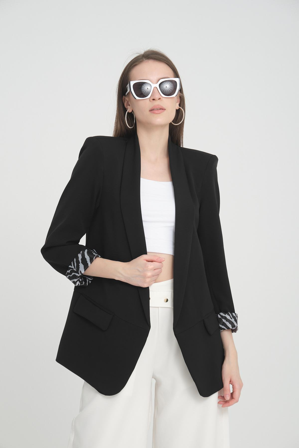 Women blazer suit jacket lined wholesale Black color 698849