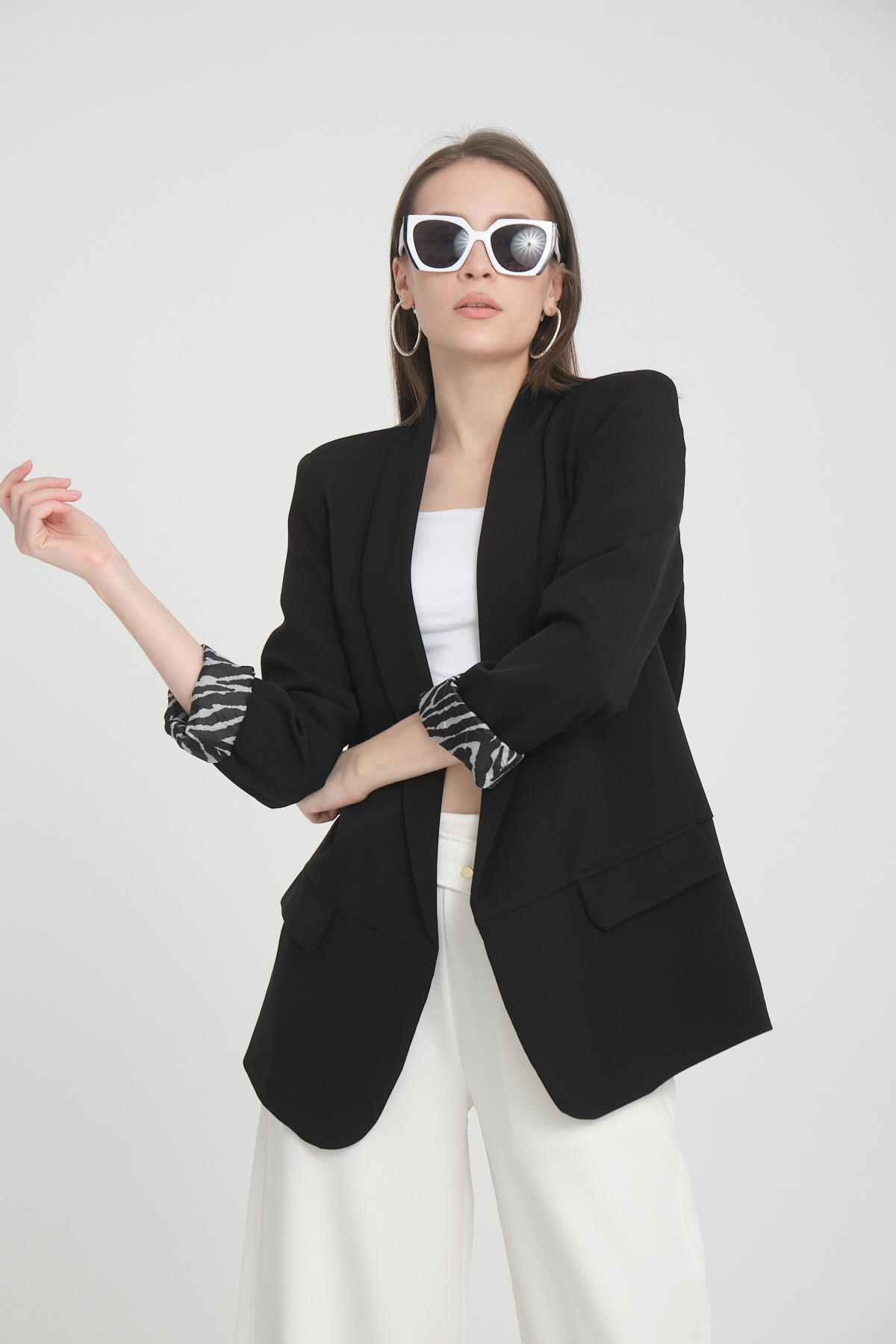 Women blazer suit jacket lined wholesale Black color 698849