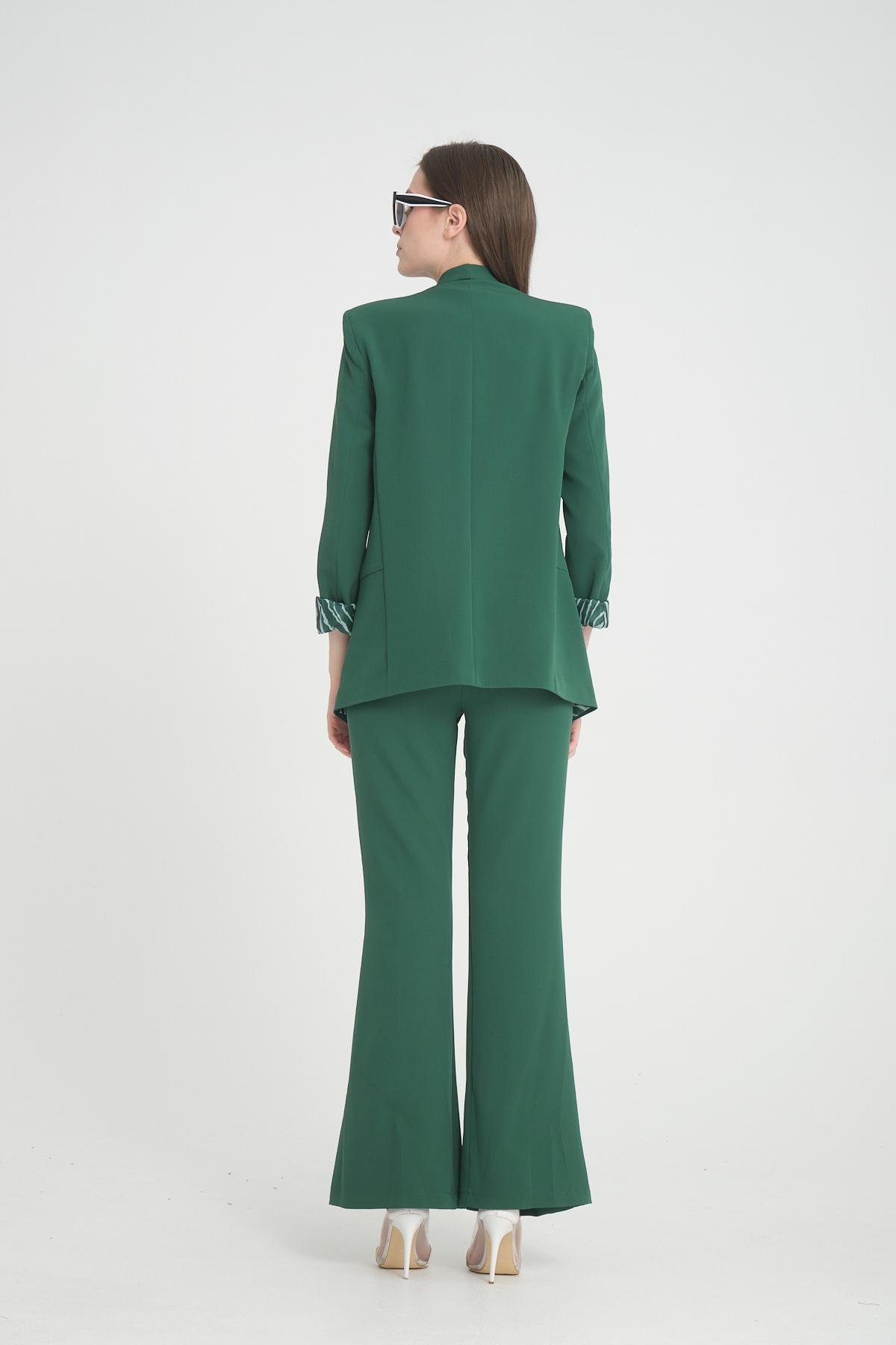Women blazer suit jacket lined wholesale Emerald Green color 698851