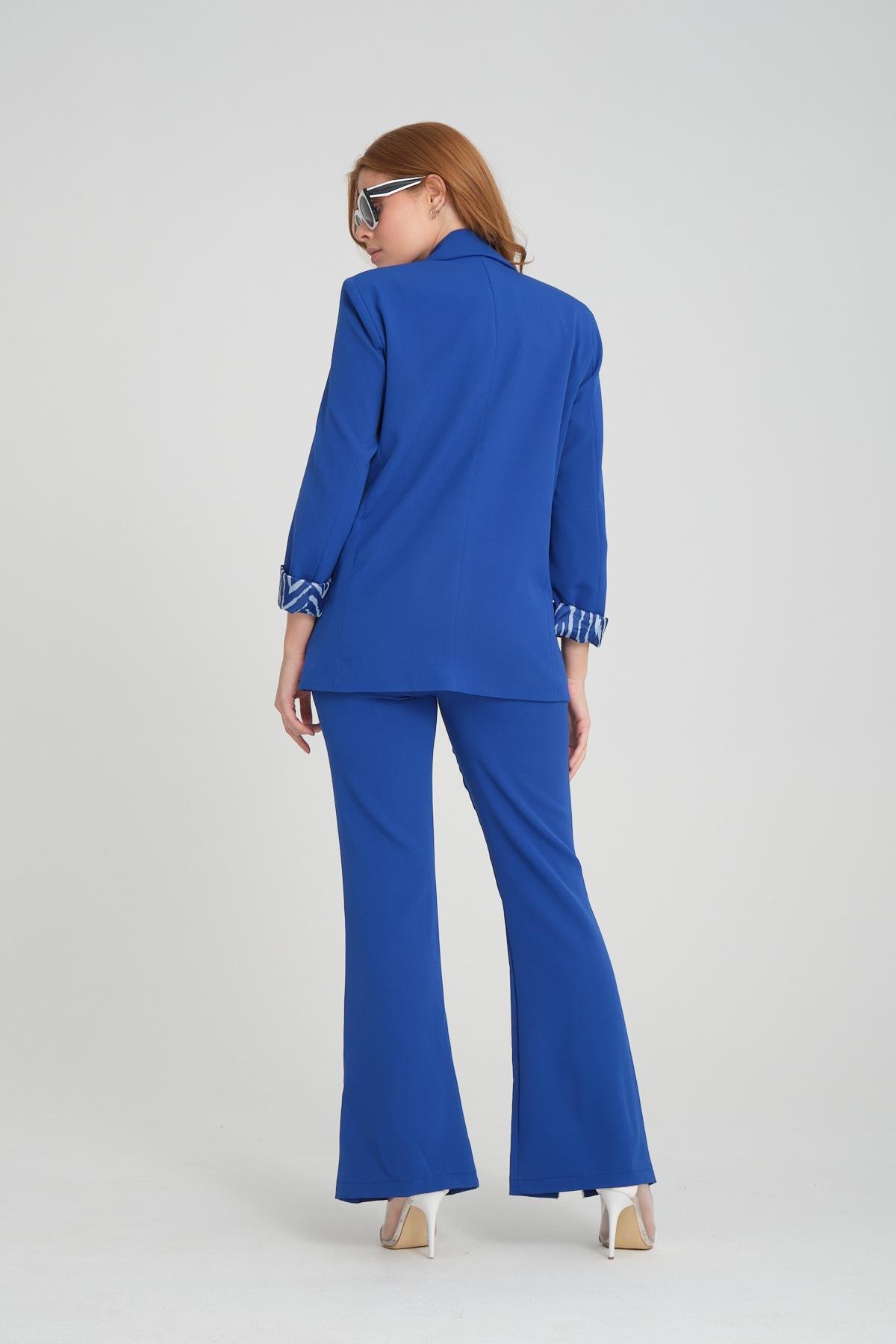 Women blazer suit jacket lined wholesale Sax Blue color 698860