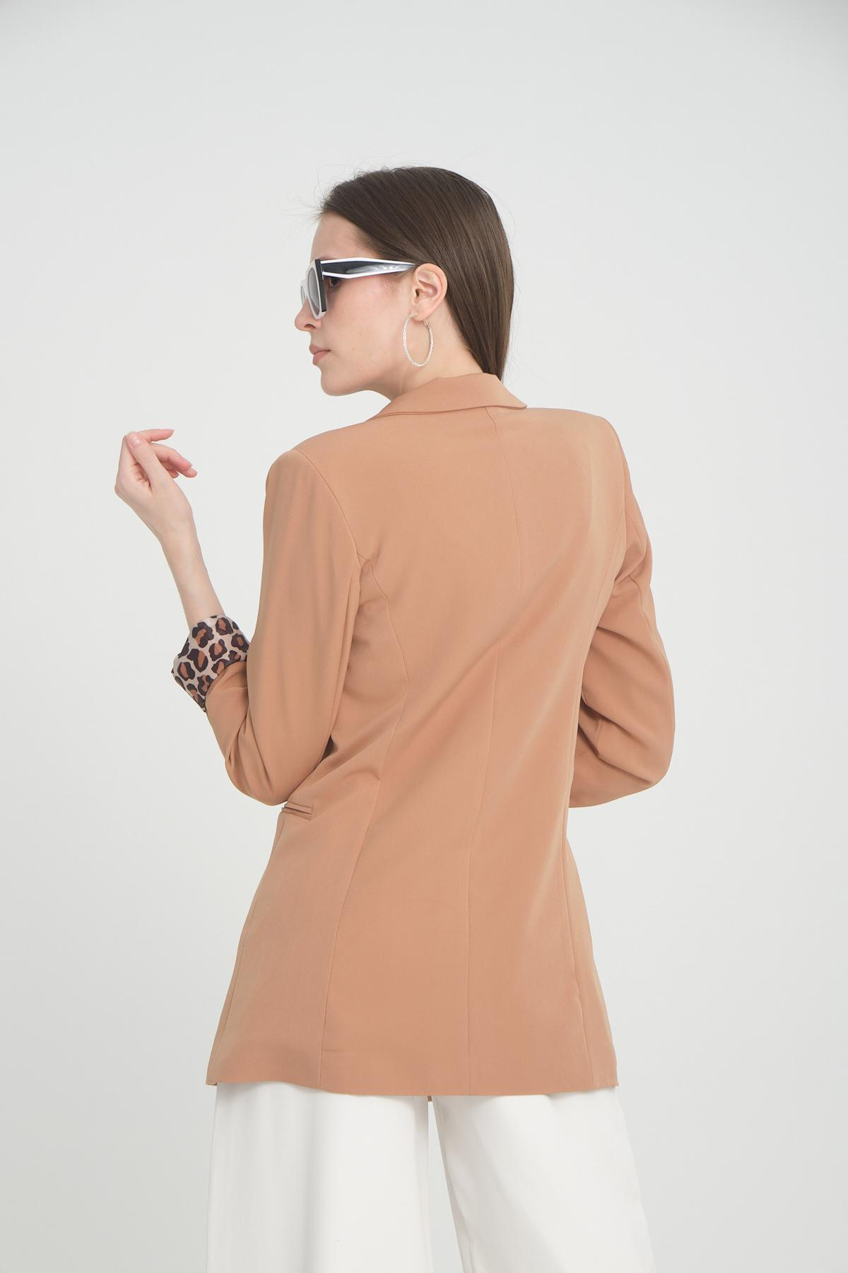 Women blazer suit jacket lined wholesale Beige color 698845