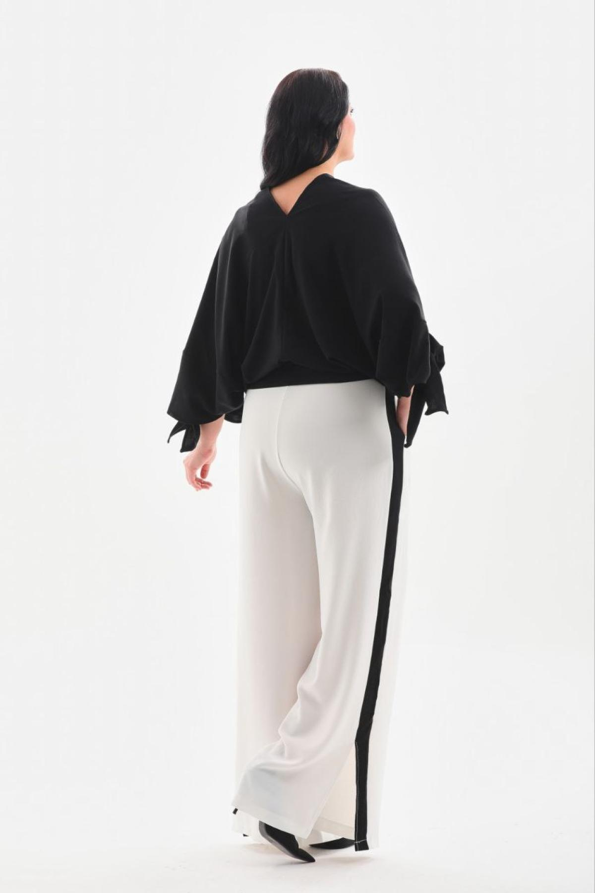 Women blouse and pants set Plus size wholesale Black color 691566