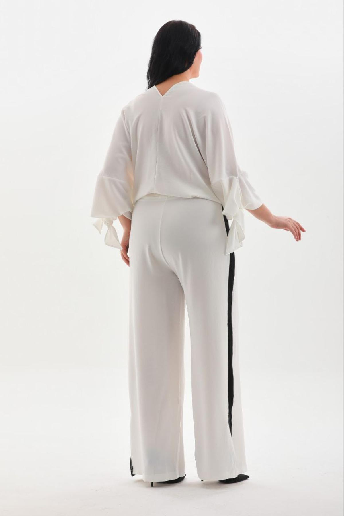 Women blouse and pants set Plus size wholesale White color 691567