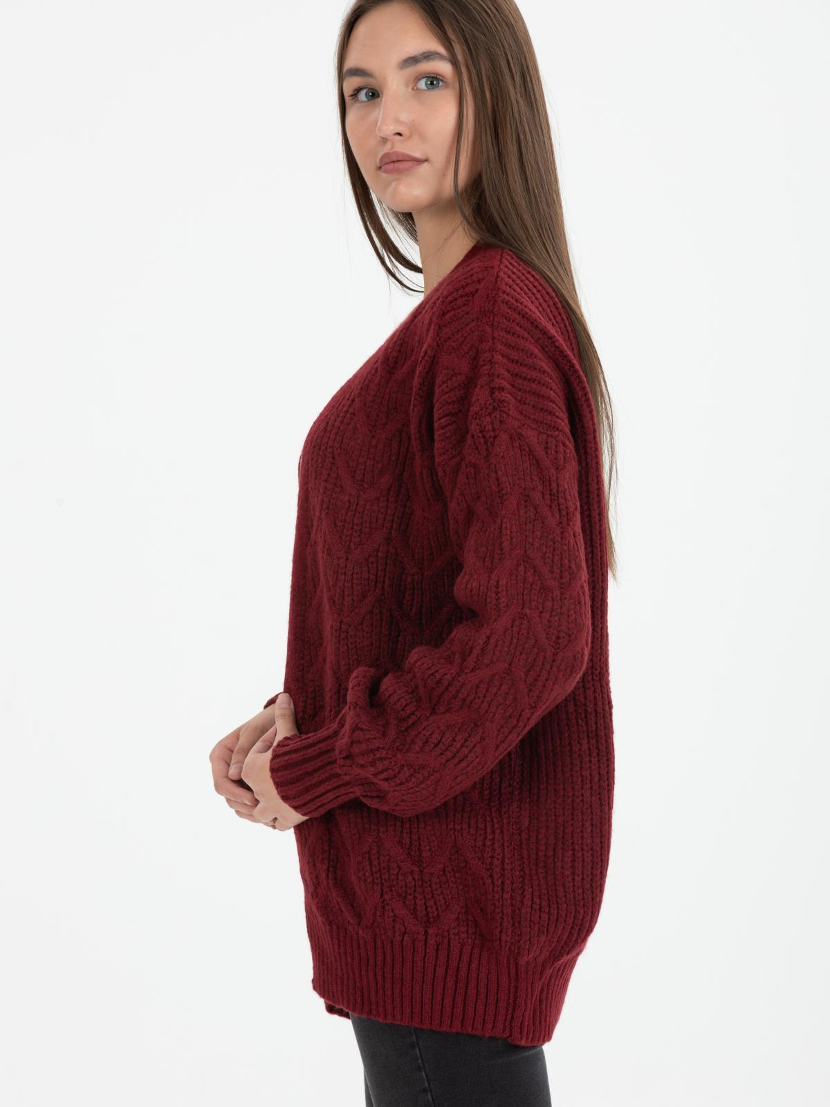 Women cardigan wholesale Burgundy color