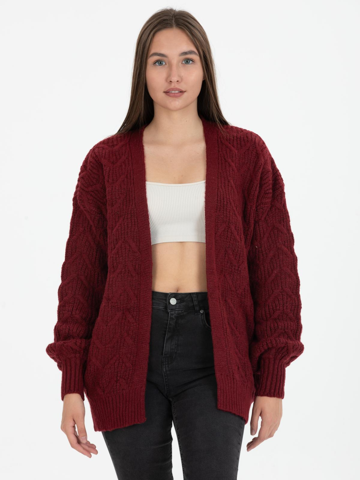 Women cardigan wholesale Burgundy color