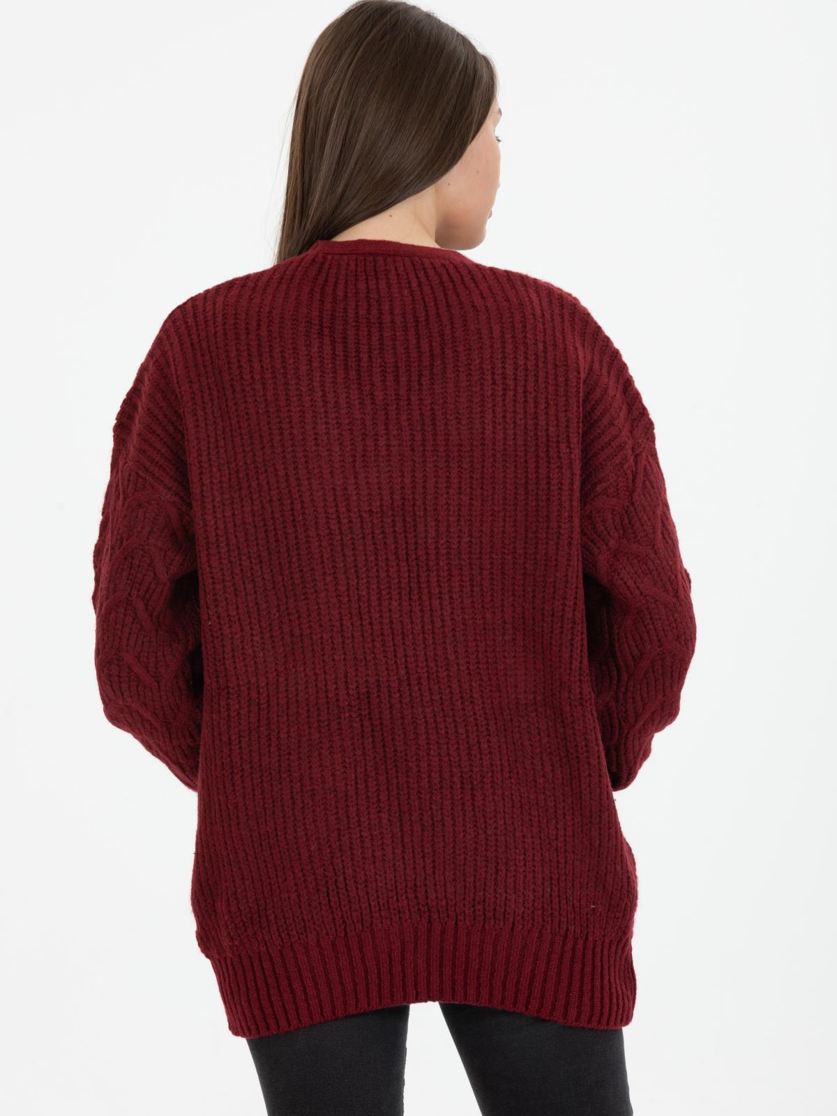 Women cardigan wholesale Burgundy color