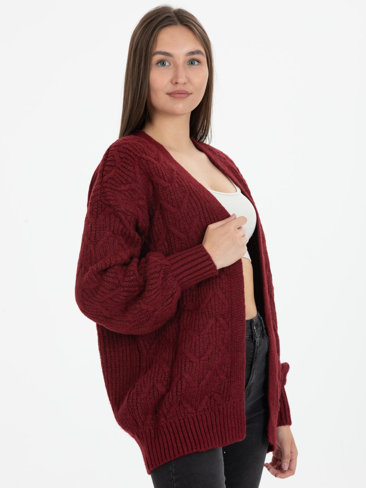 Women cardigan wholesale Burgundy color