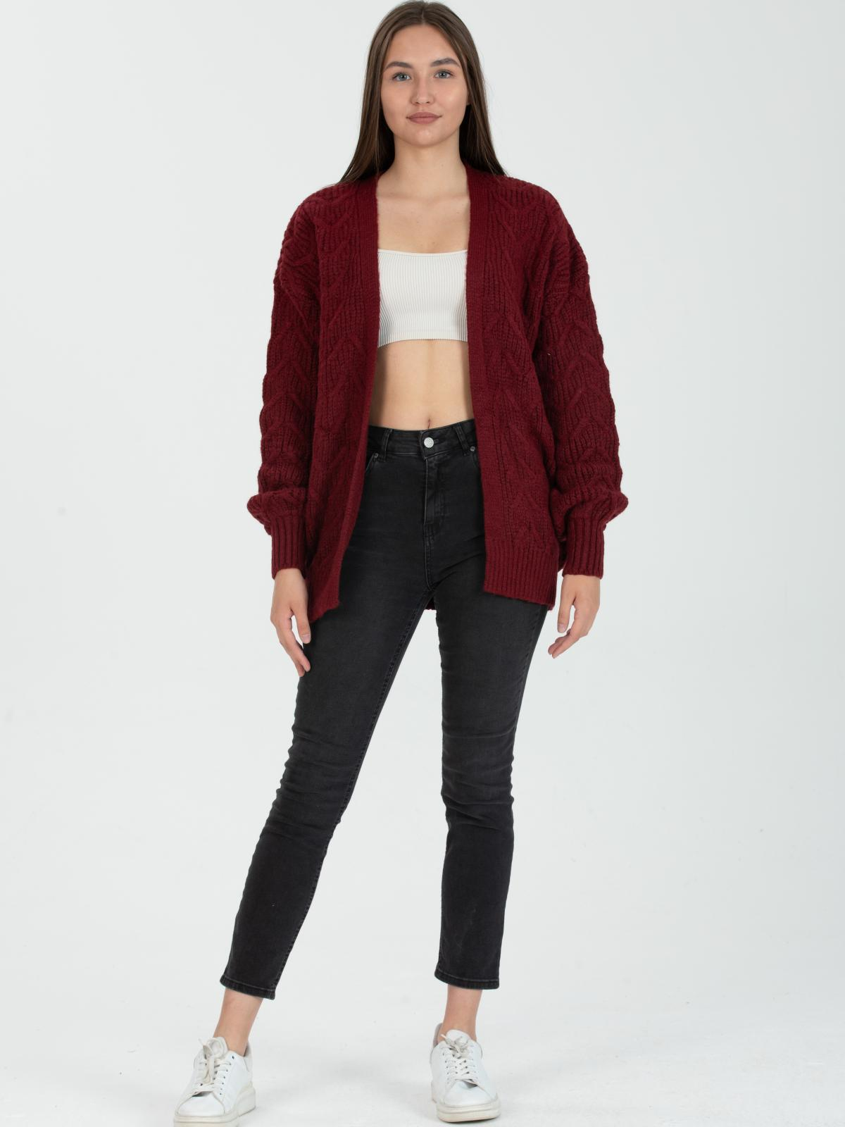 Women cardigan wholesale Burgundy color