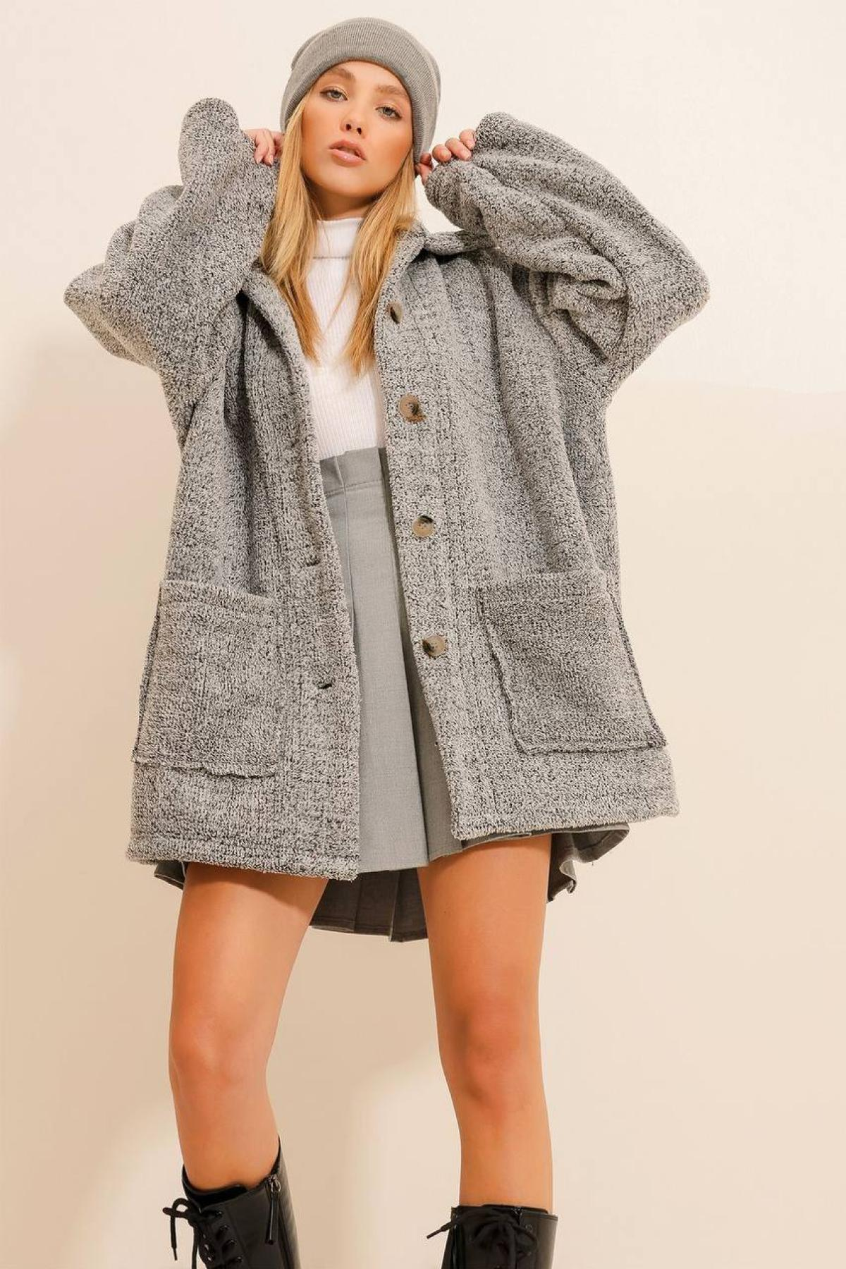 Women coat wholesale Gray color 699599