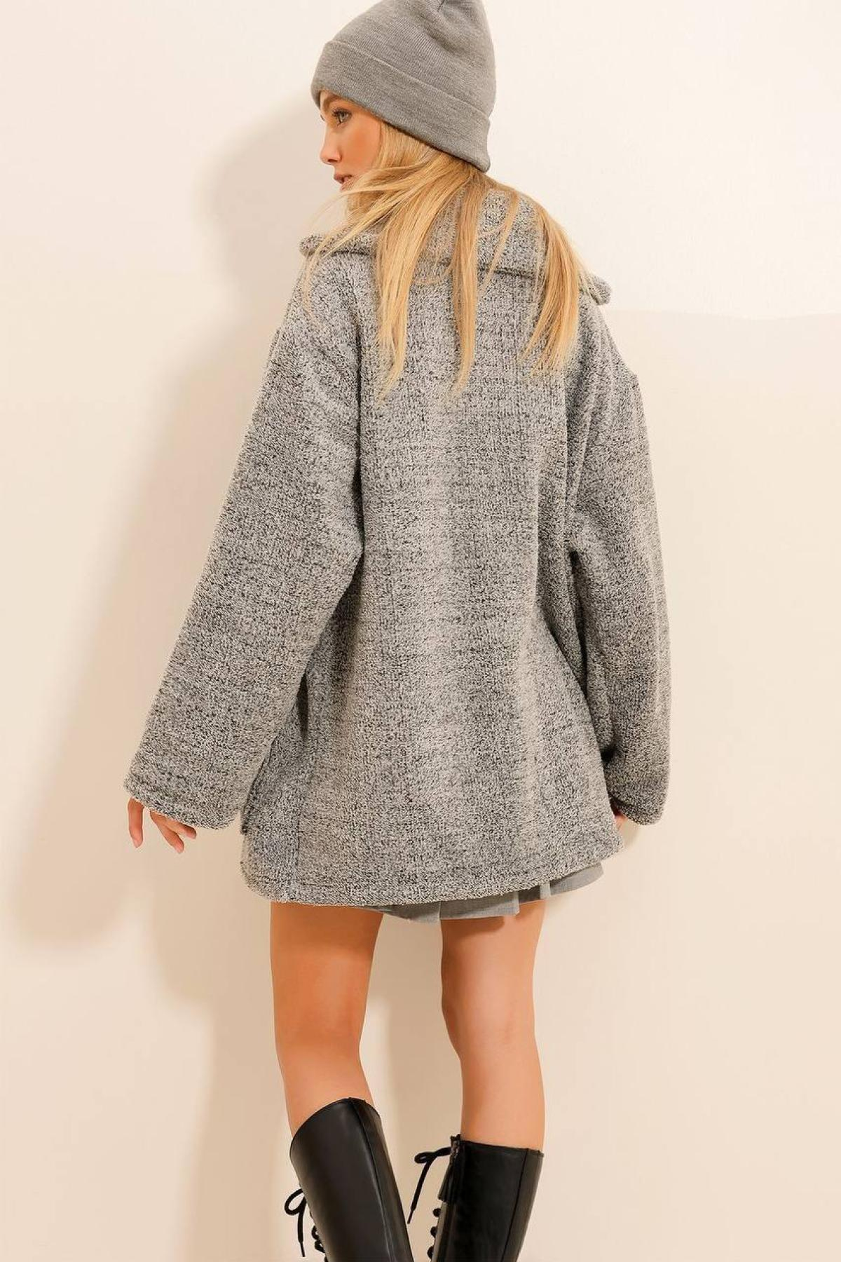 Women coat wholesale Gray color 699599