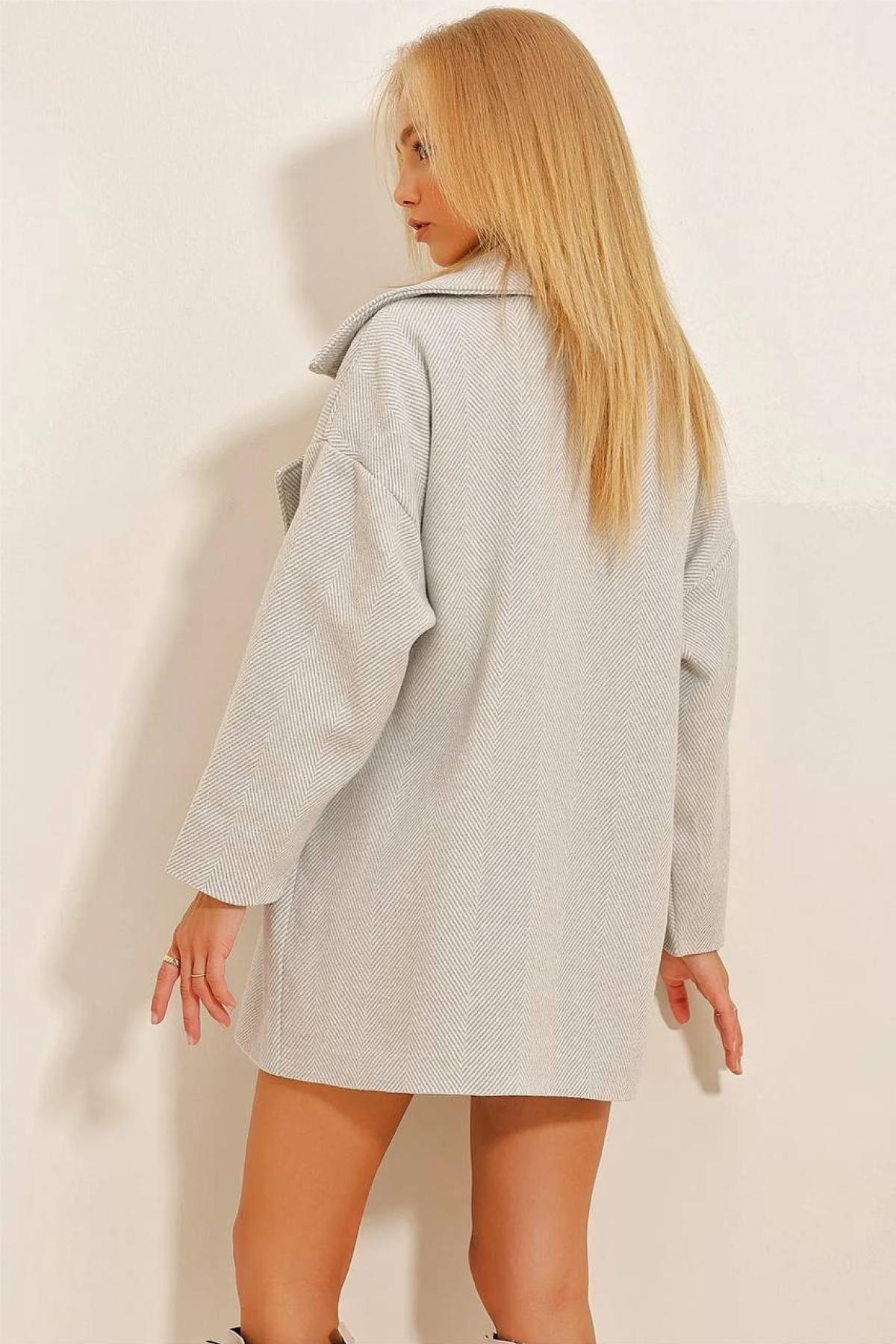 Women coat wholesale Light Gray color 699619