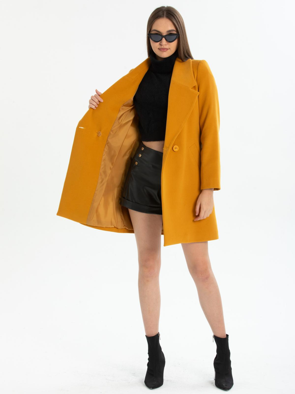 Women coat wholesale Mustard color 670461