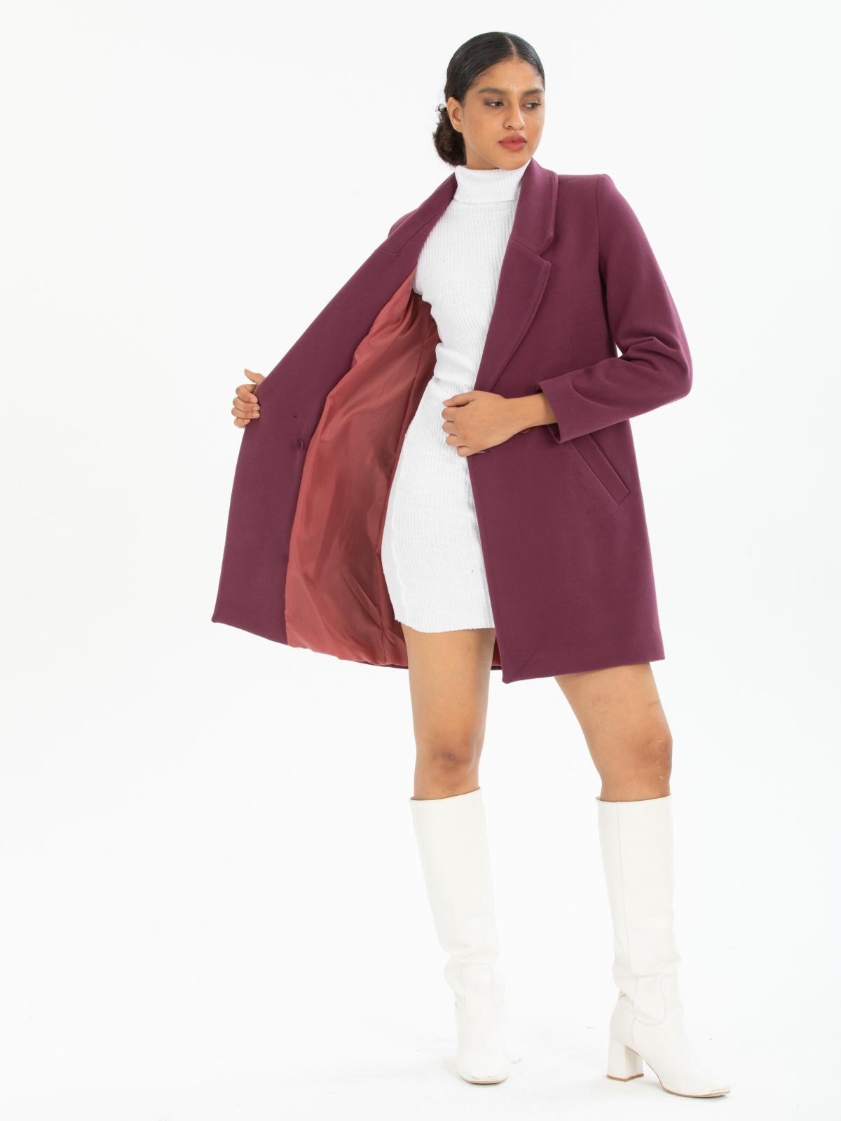 Women coat wholesale Plum color 670458
