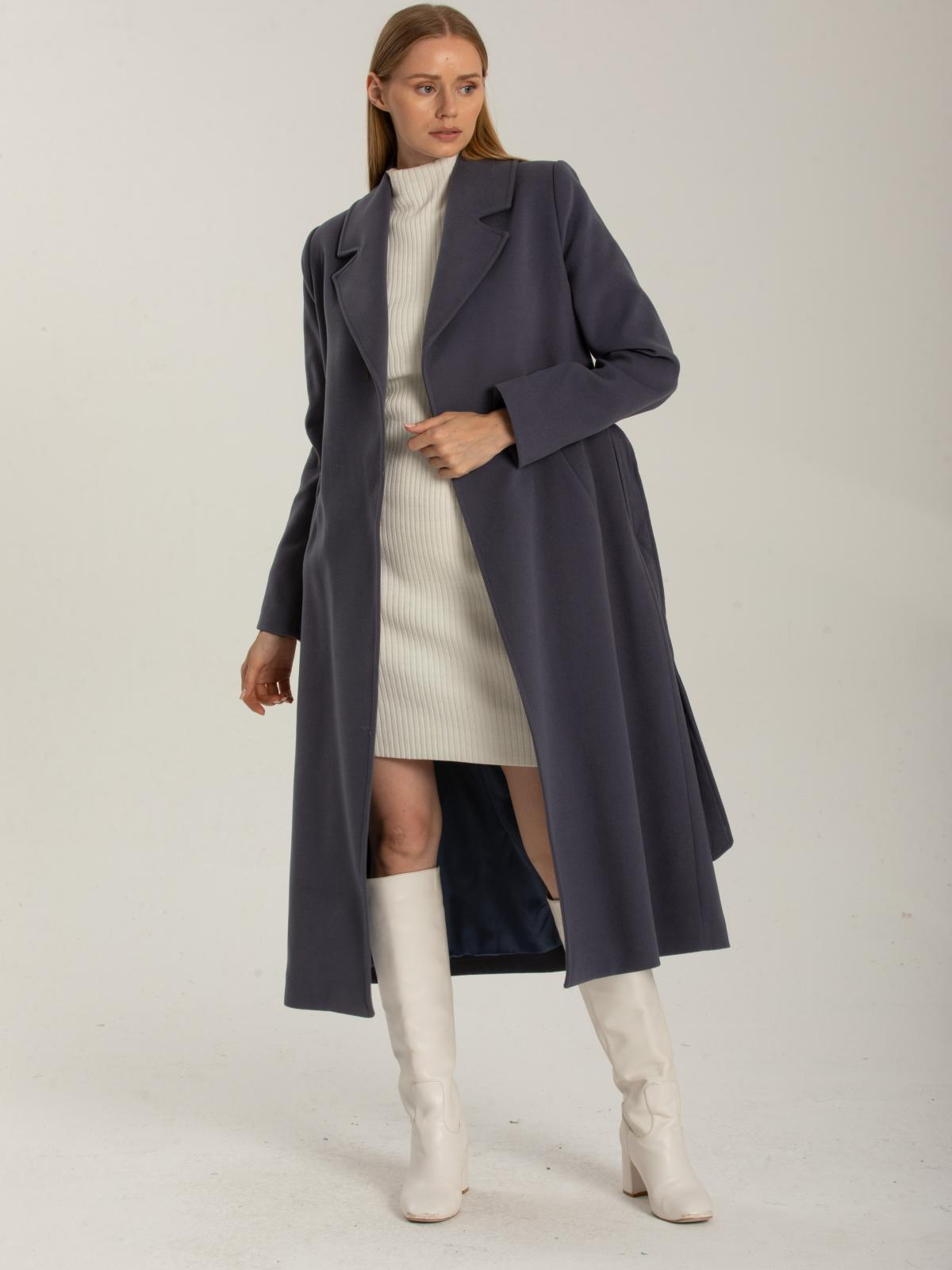 Women coat with belt wholesale Anthracite color 670408