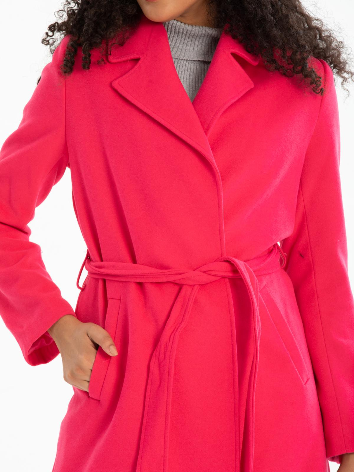 Women coat with belt wholesale Baby Fushia color 669517