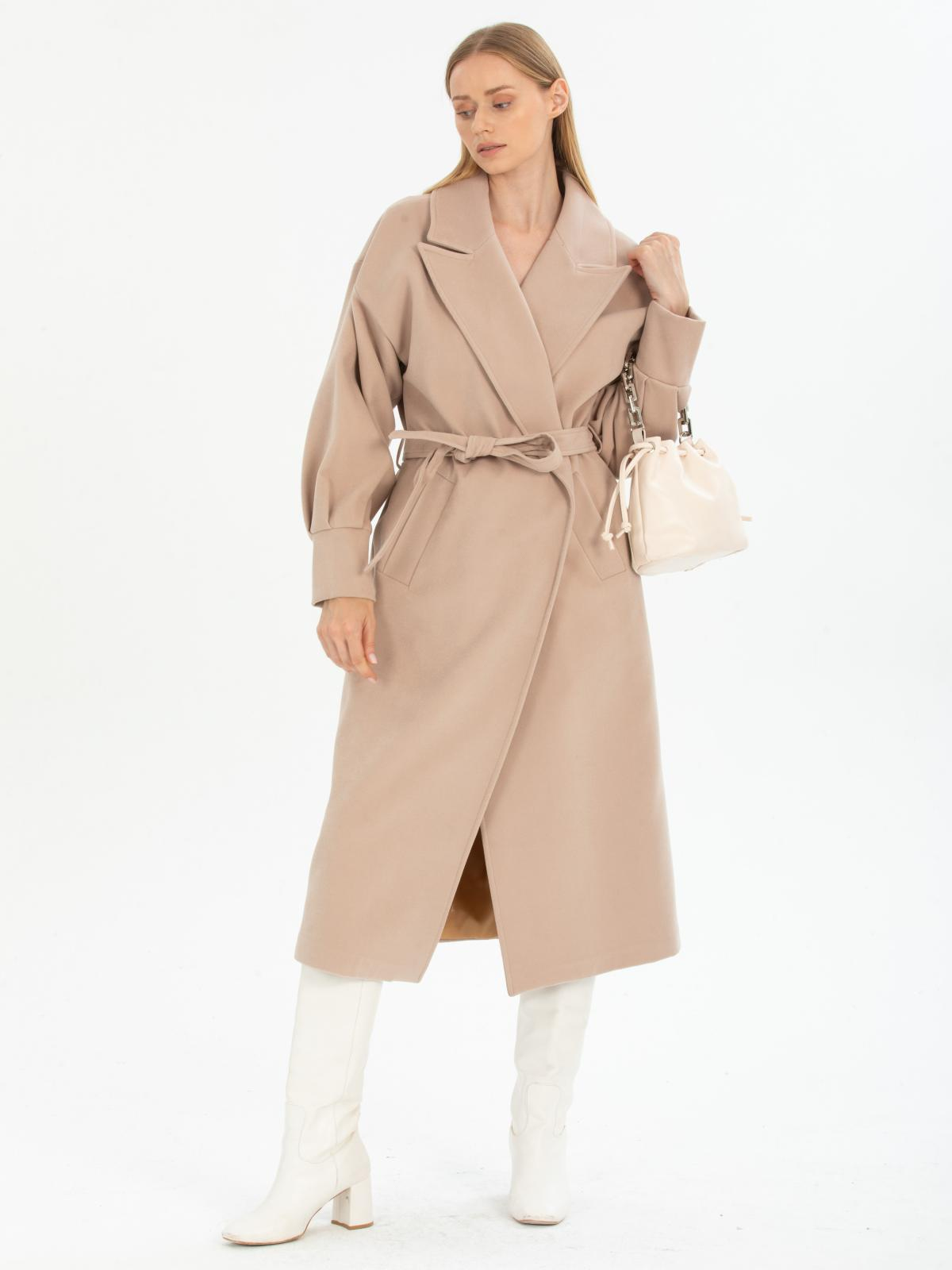 Women coat with belt wholesale Beige color 670477