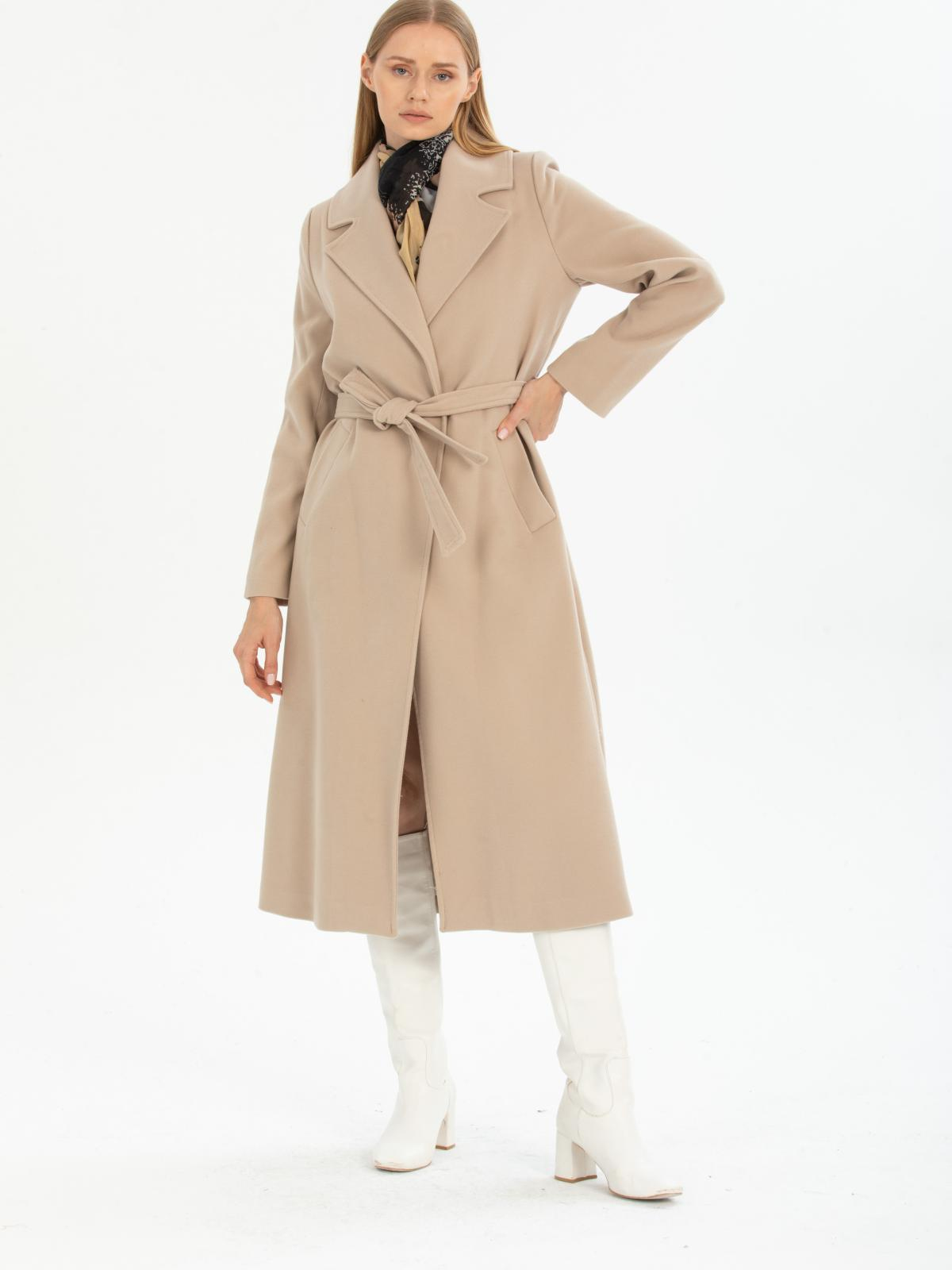 Women coat with belt wholesale Beige color 670405