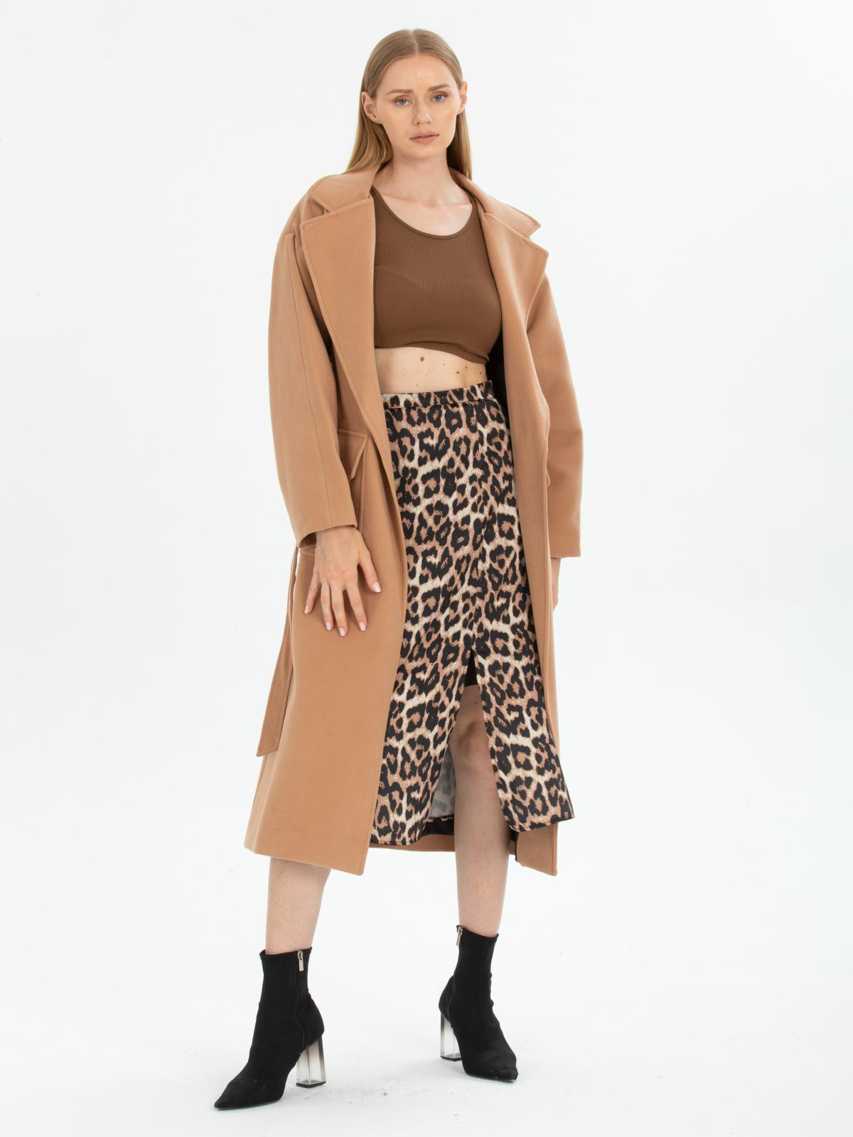 Women coat with belt wholesale Beige color 670440
