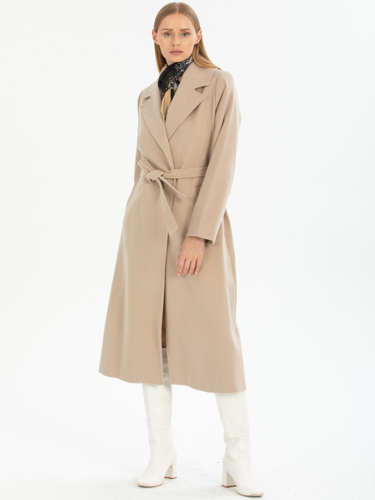 Women coat with belt wholesale Beige color 670405