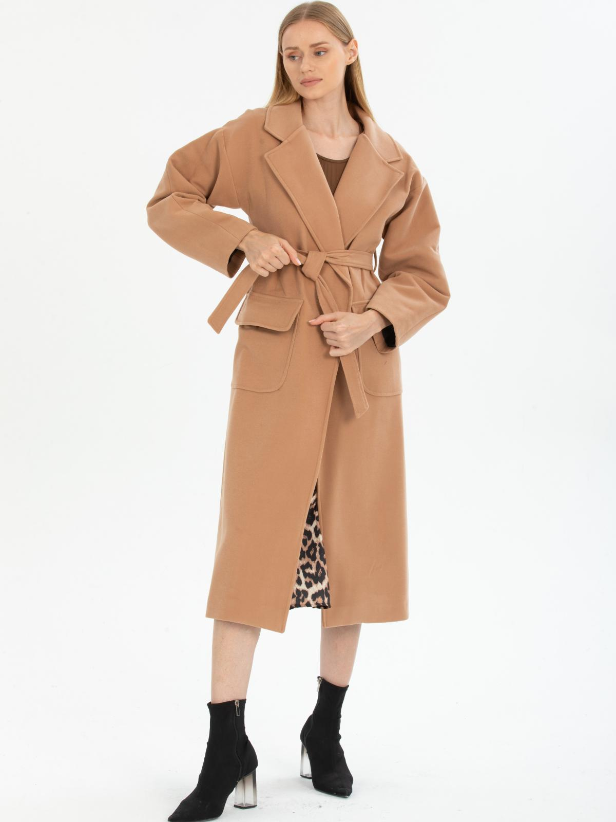 Women coat with belt wholesale Beige color 670440