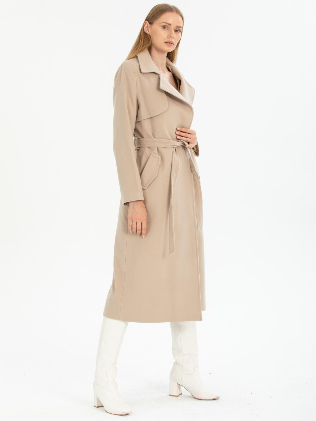 Women coat with belt wholesale Beige color 670487