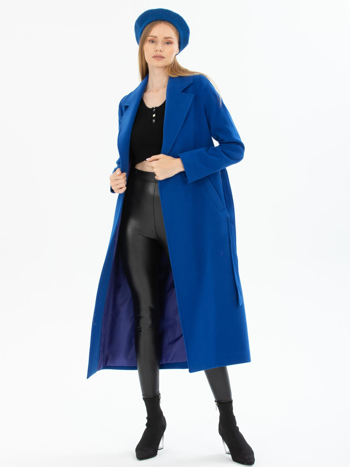 Women coat with belt wholesale Blue color 669515