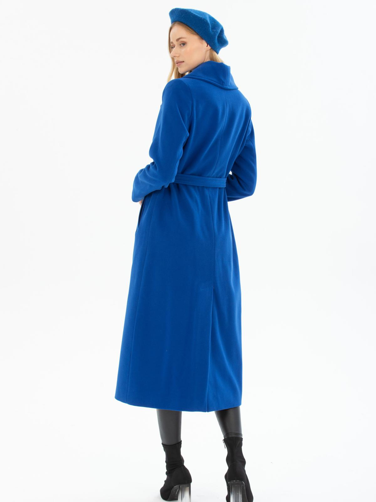 Women coat with belt wholesale Blue color 669515