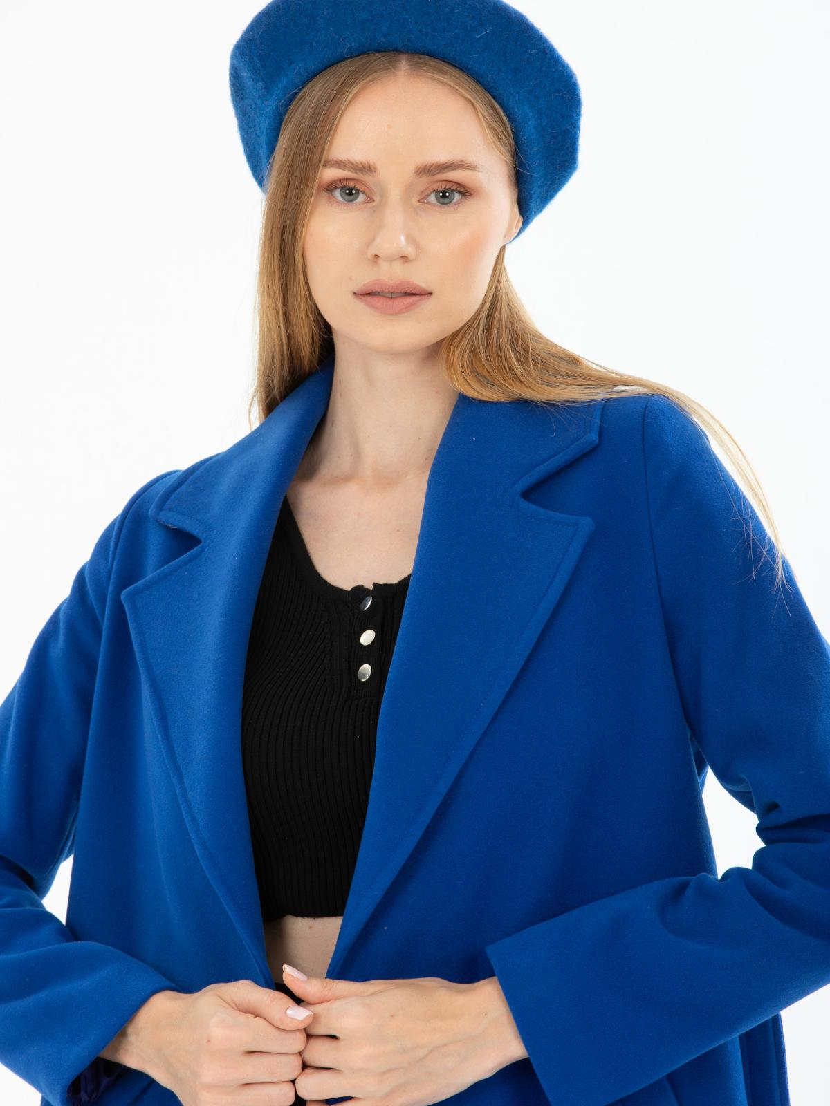 Women coat with belt wholesale Blue color 669515
