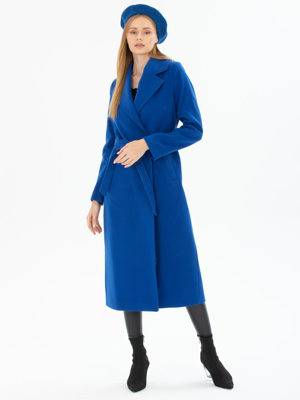 Women coat with belt wholesale Blue color 669515