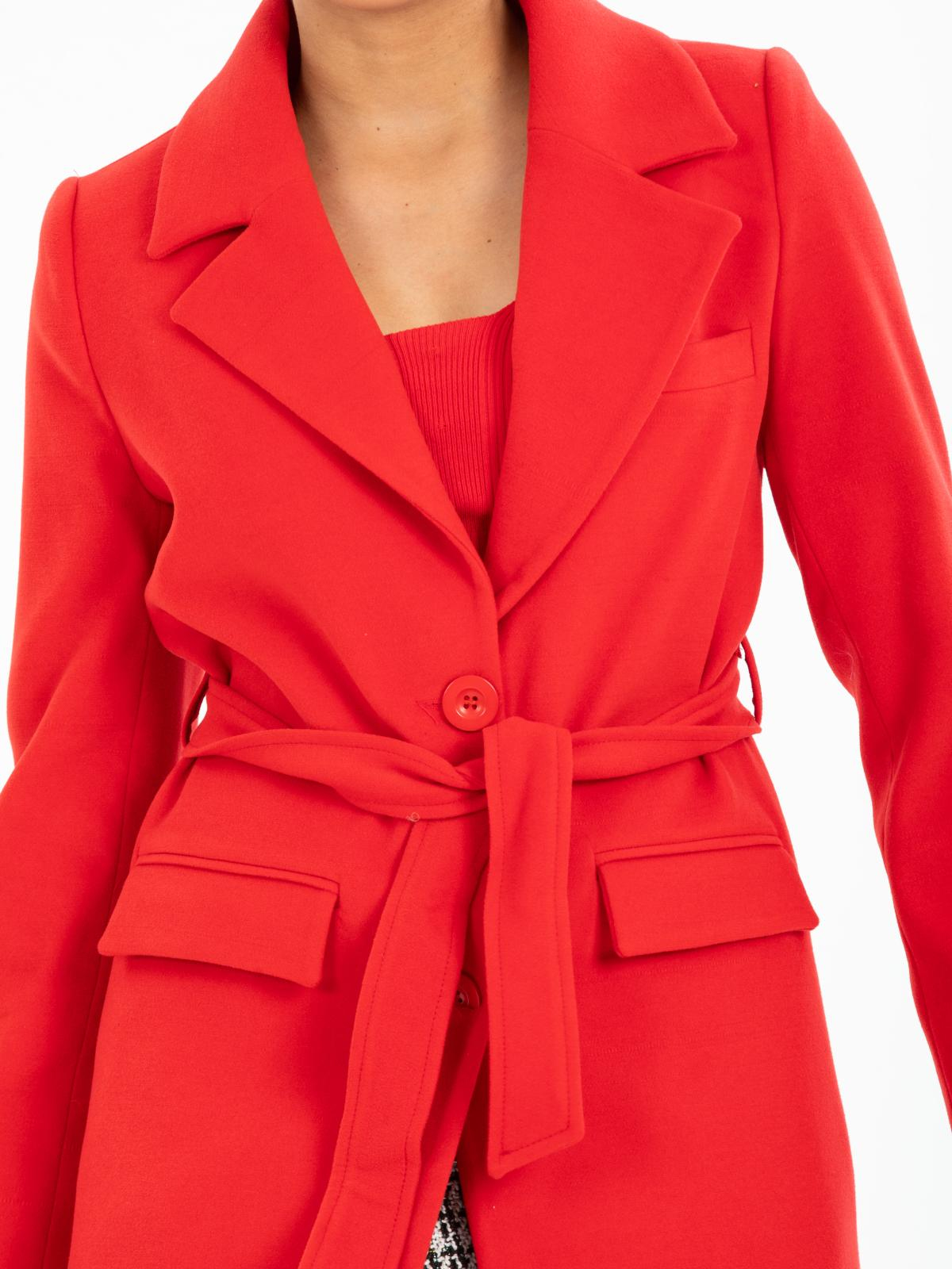 Women coat with belt wholesale Coral color 669541