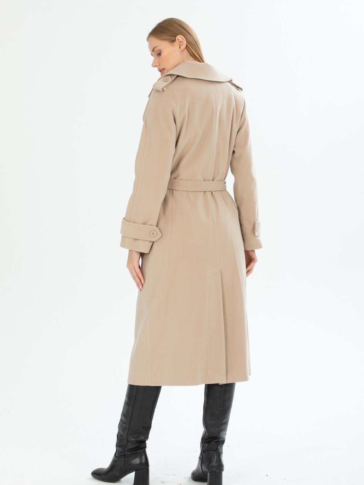 Women coat with belt wholesale Cream color 670473