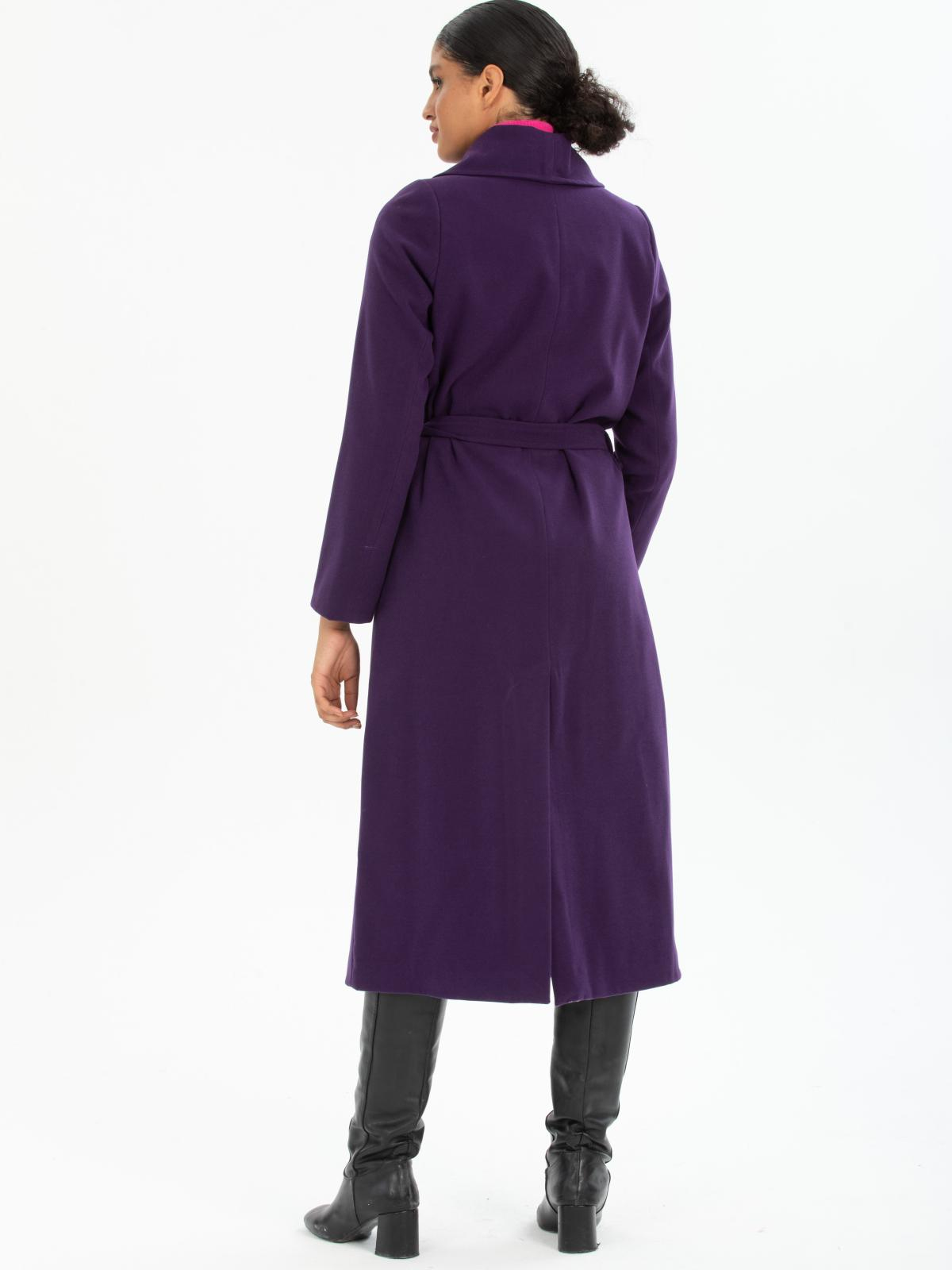 Women coat with belt wholesale Dark Purple color 670412