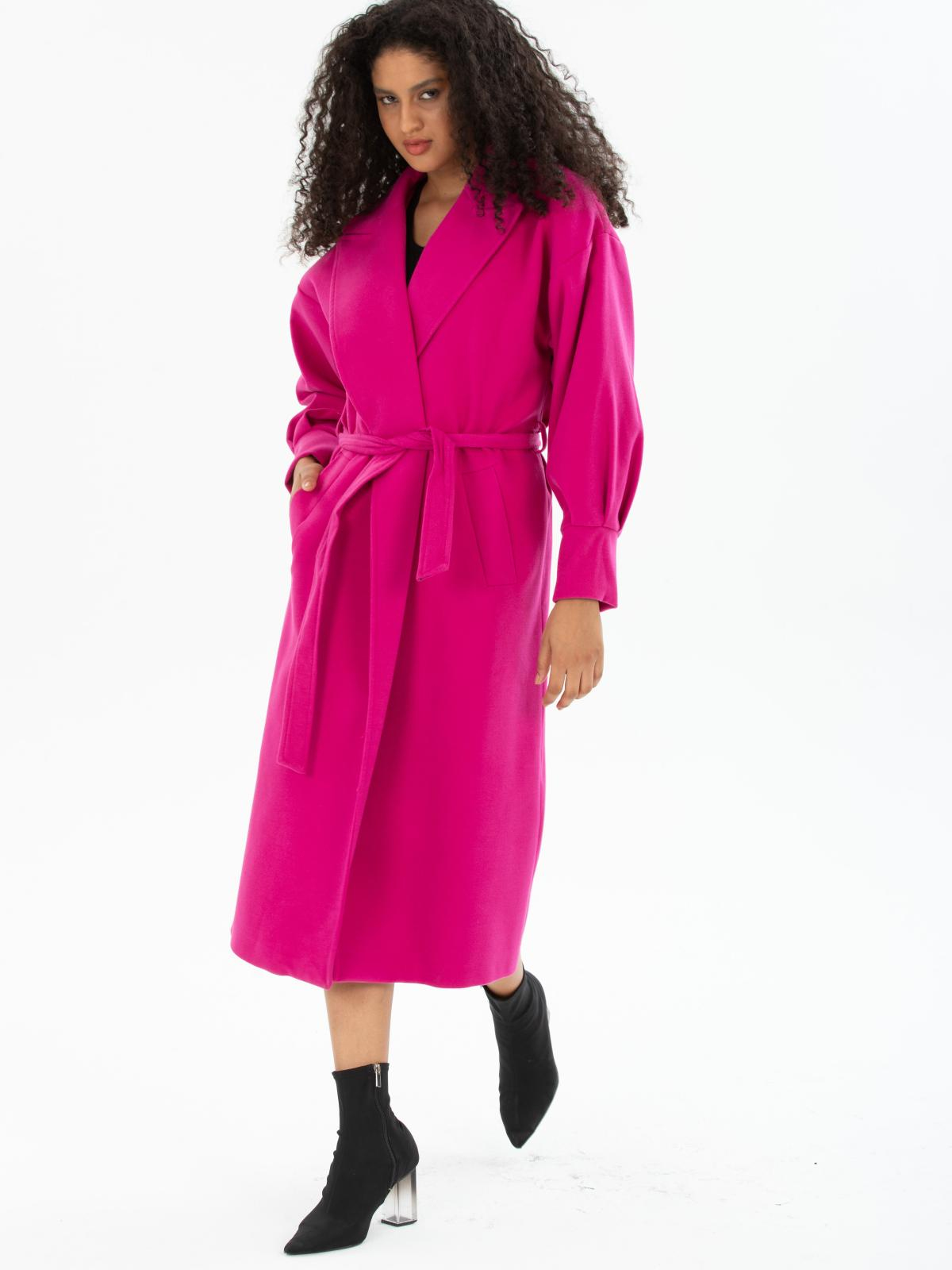 Women coat with belt wholesale Fucshia color 670479
