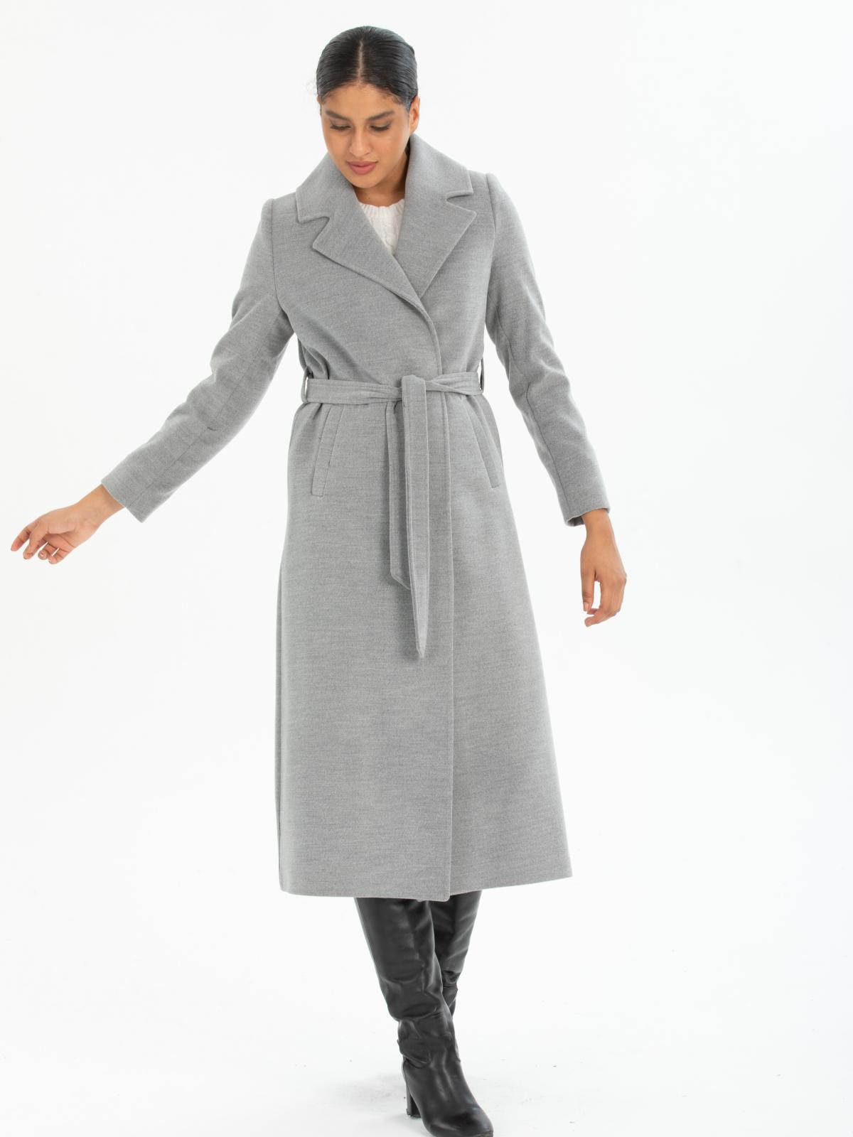 Women coat with belt wholesale Gray color 670407