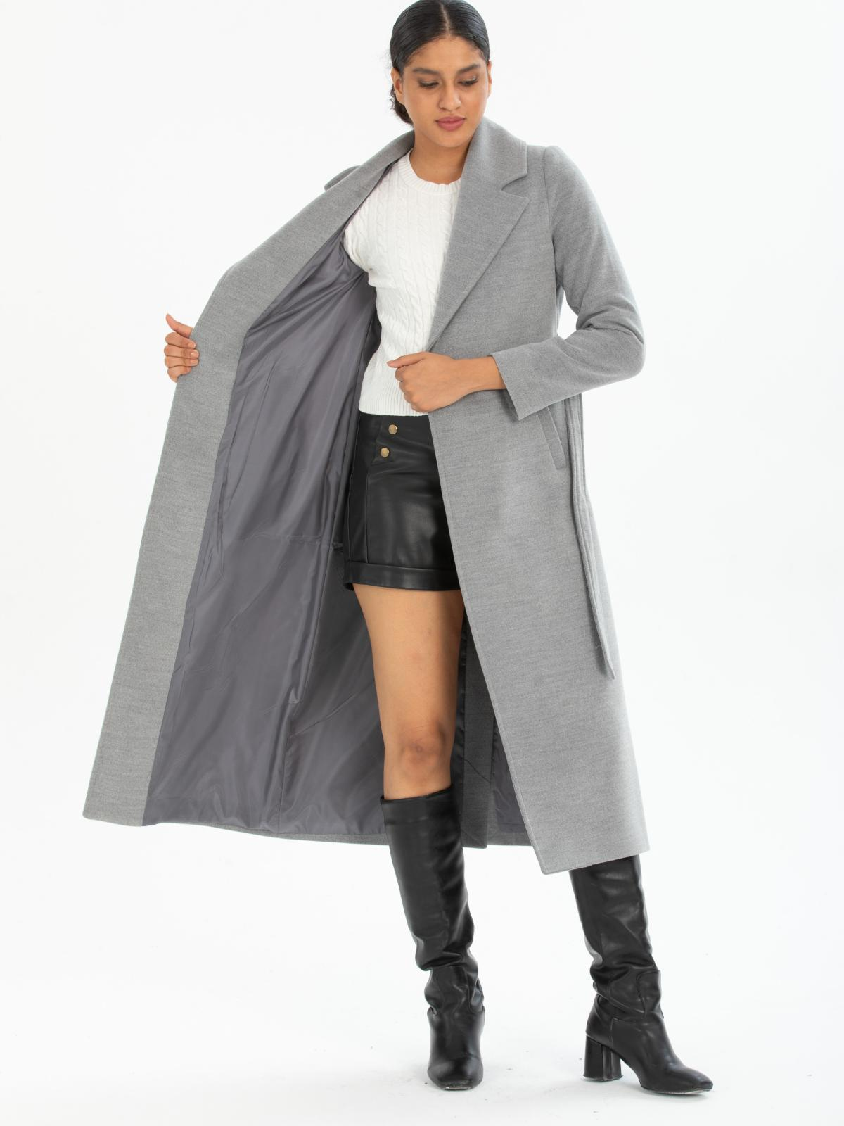 Women coat with belt wholesale Gray color 670407