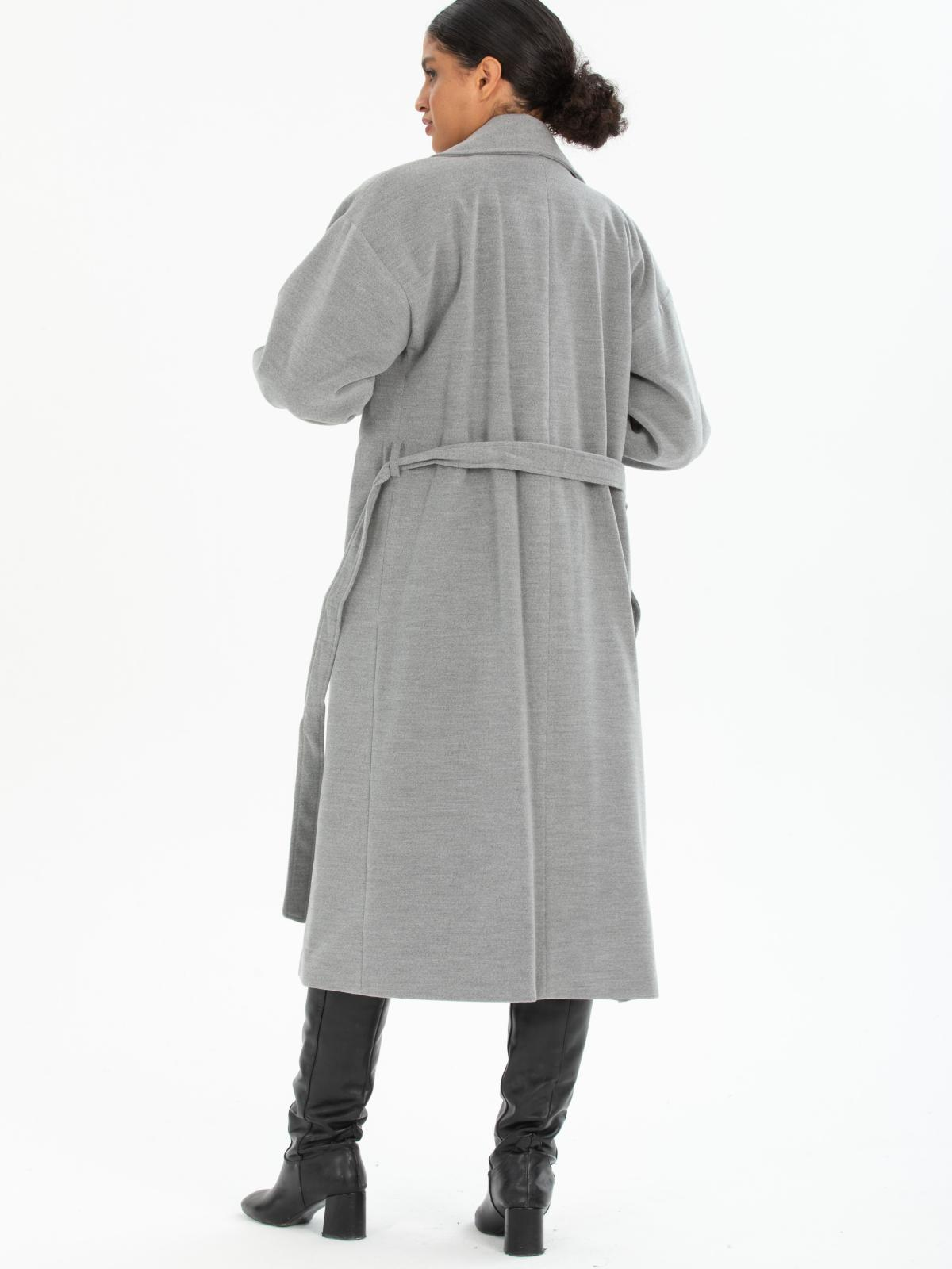 Women coat with belt wholesale Gray color 670480