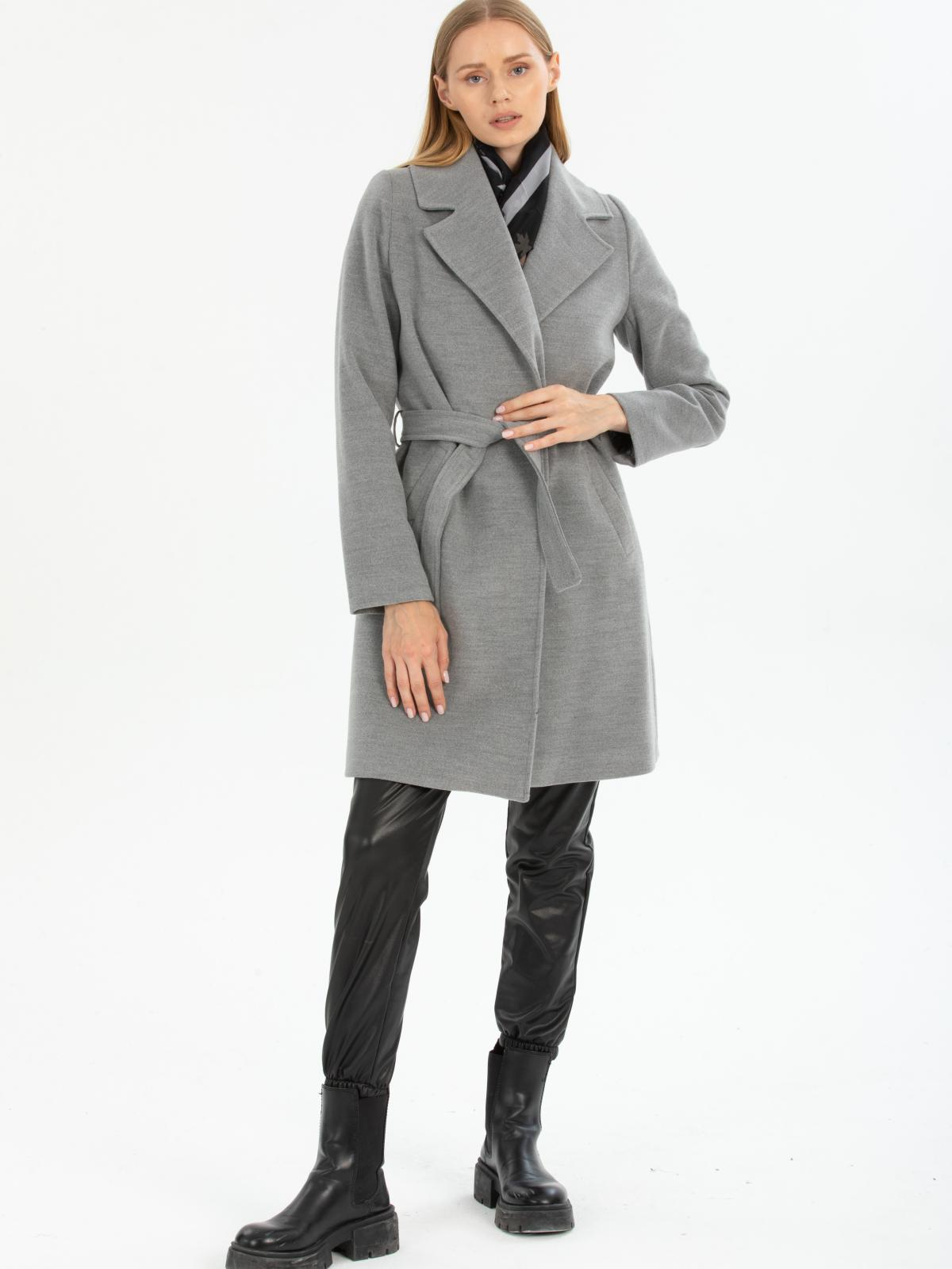 Women coat with belt wholesale Gray color 670489