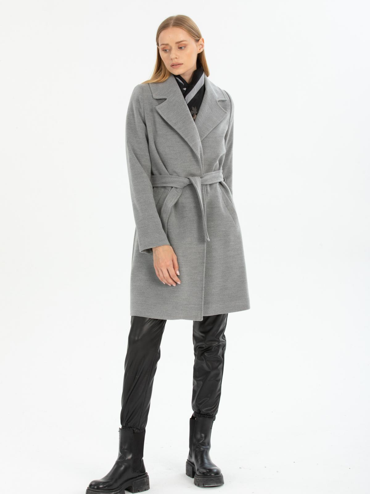 Women coat with belt wholesale Gray color 670489