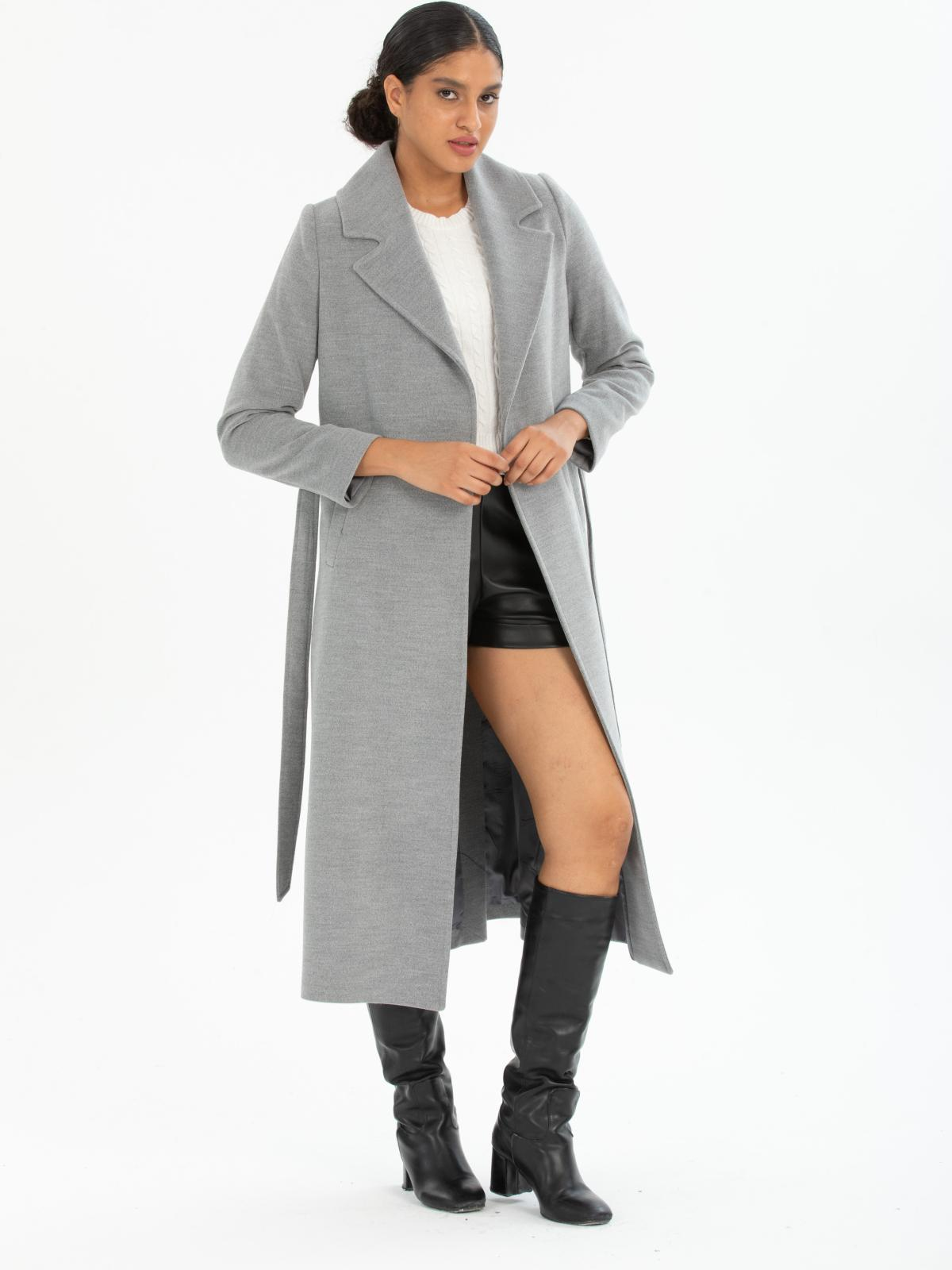 Women coat with belt wholesale Gray color 670407