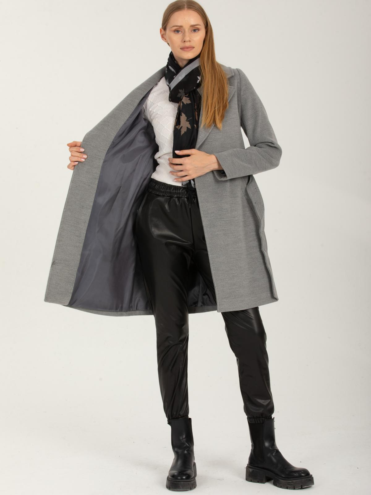 Women coat with belt wholesale Gray color 670489
