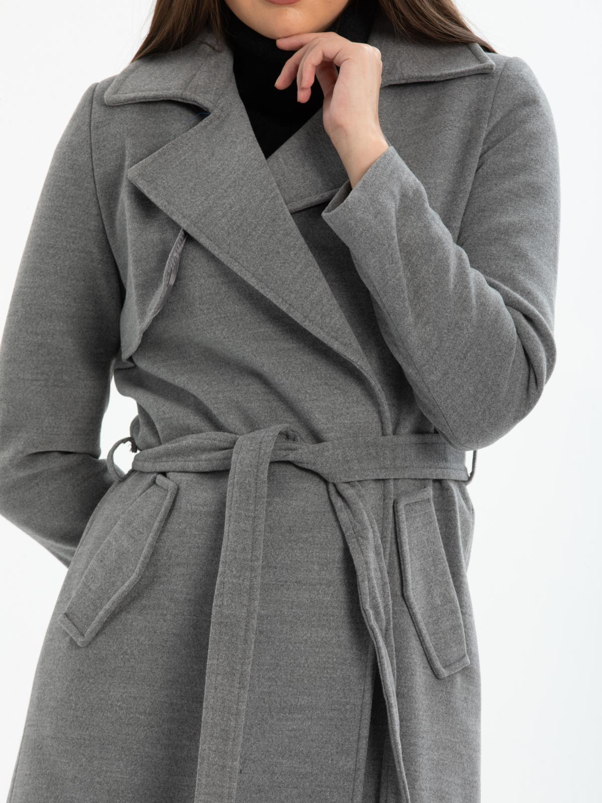Women coat with belt wholesale Gray color 670488